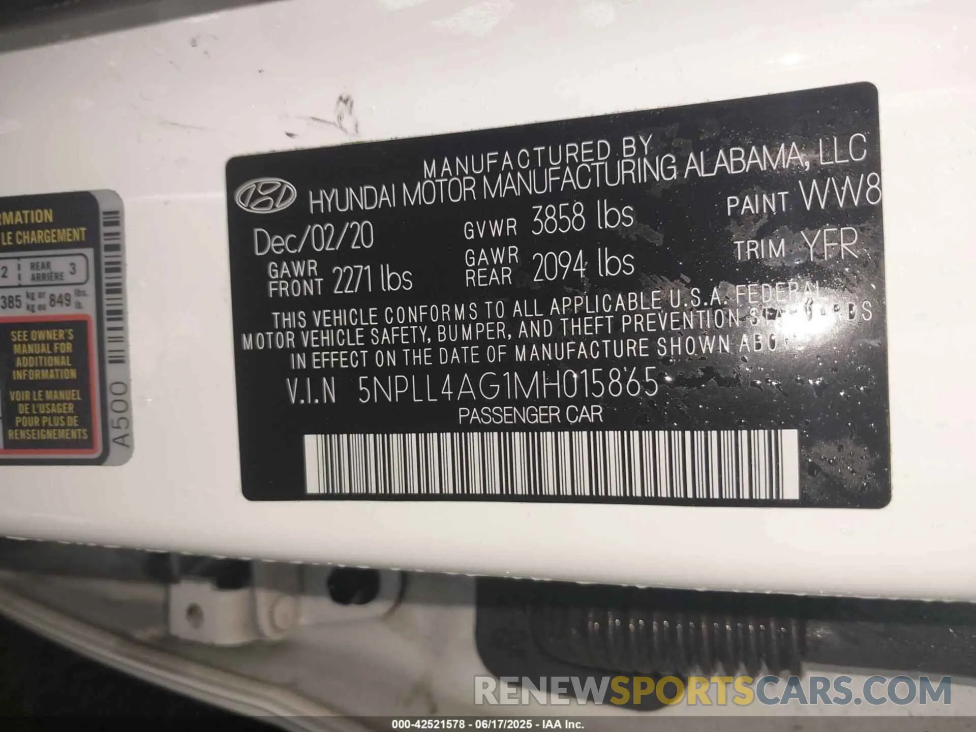 9 fotografías del automóvil dañado 5NPLL4AG1MH015865 HYUNDAI ELANTRA 2021