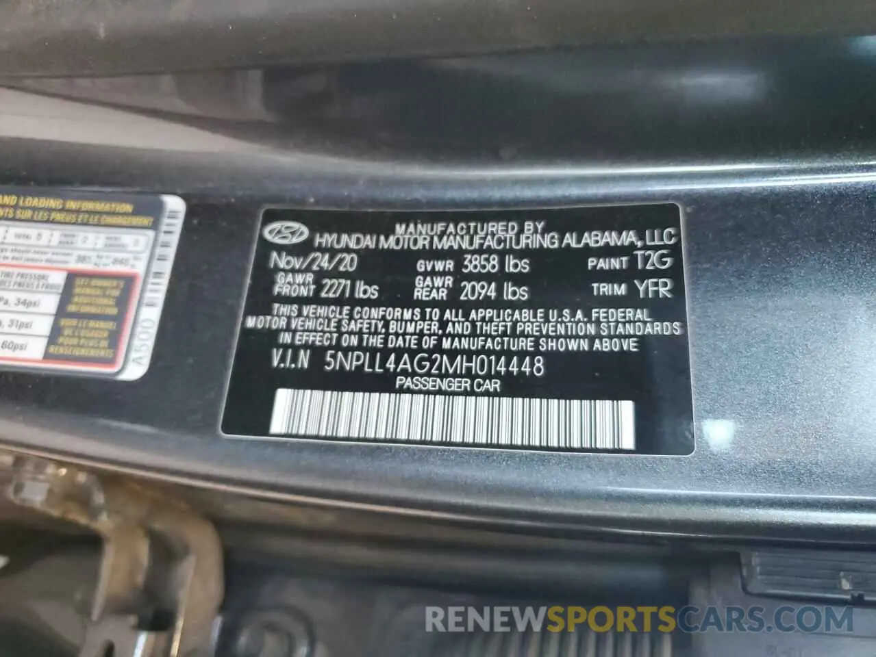 12 fotografías del automóvil dañado 5NPLL4AG2MH014448 HYUNDAI ELANTRA 2021