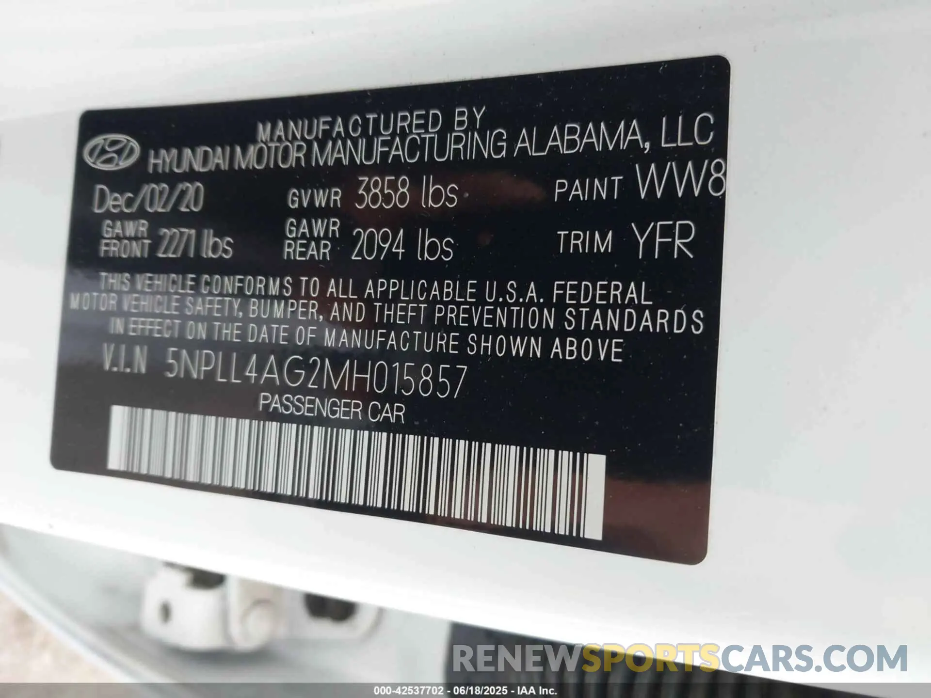 9 fotografías del automóvil dañado 5NPLL4AG2MH015857 HYUNDAI ELANTRA 2021