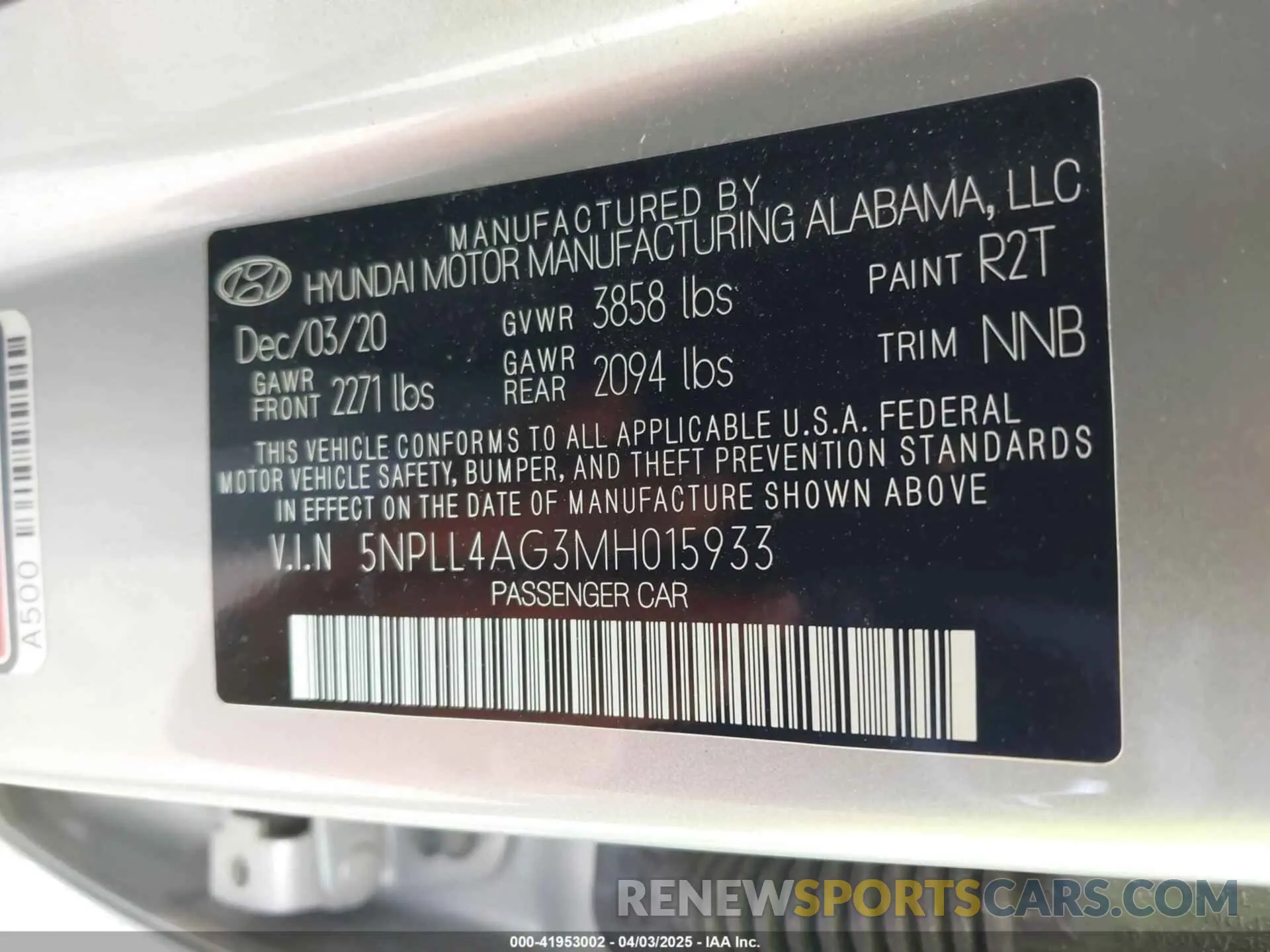 9 fotografías del automóvil dañado 5NPLL4AG3MH015933 HYUNDAI ELANTRA 2021