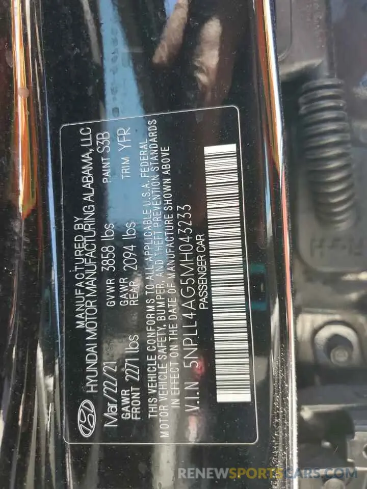 13 fotografías del automóvil dañado 5NPLL4AG5MH043233 HYUNDAI ELANTRA 2021