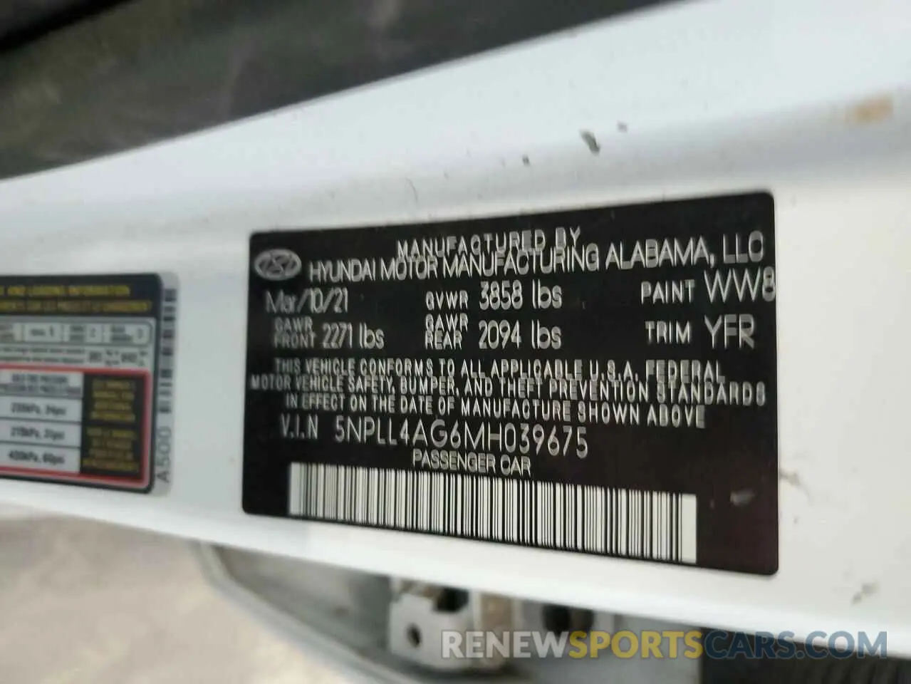 12 fotografías del automóvil dañado 5NPLL4AG6MH039675 HYUNDAI ELANTRA 2021