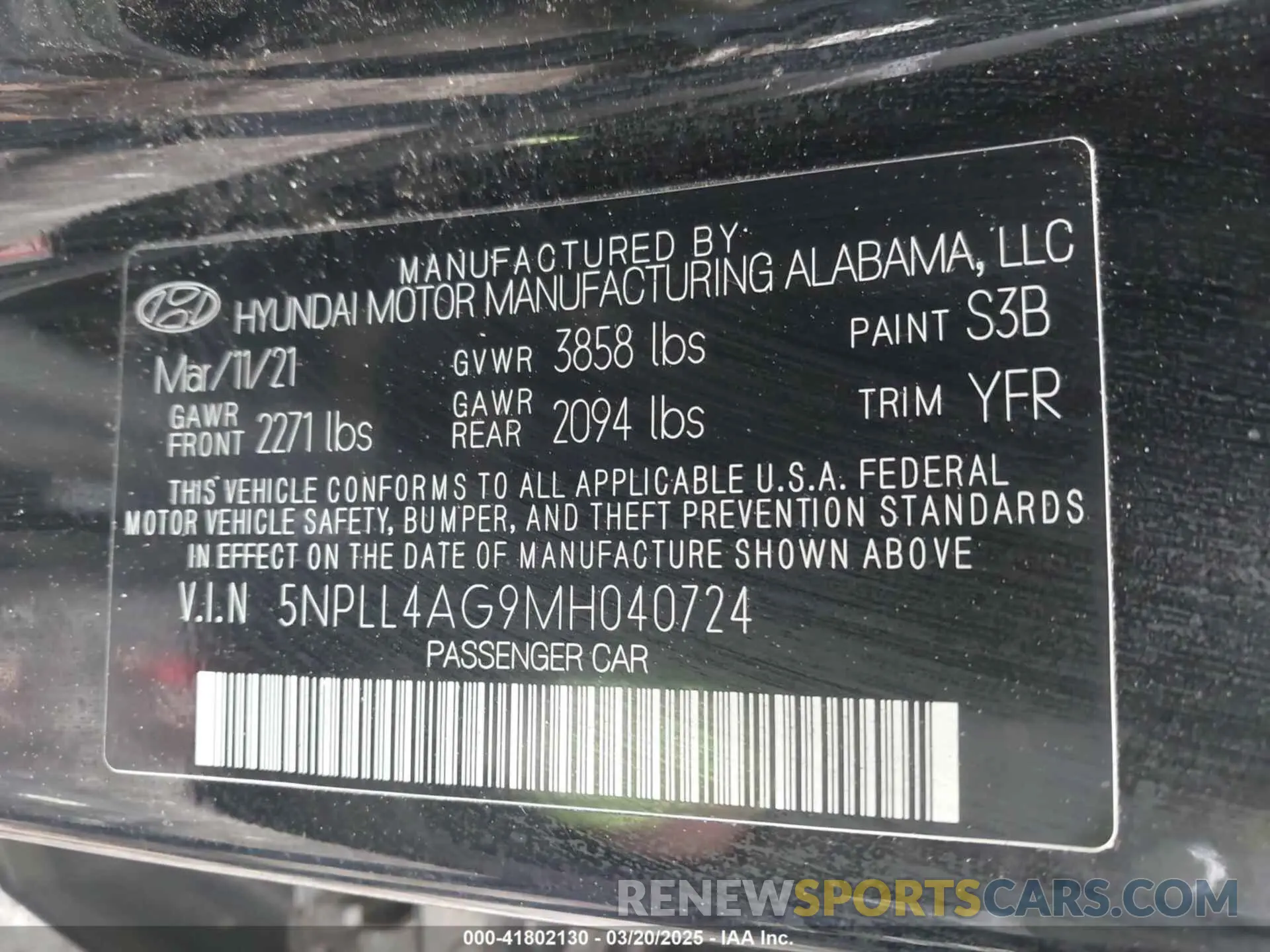 9 fotografías del automóvil dañado 5NPLL4AG9MH040724 HYUNDAI ELANTRA 2021