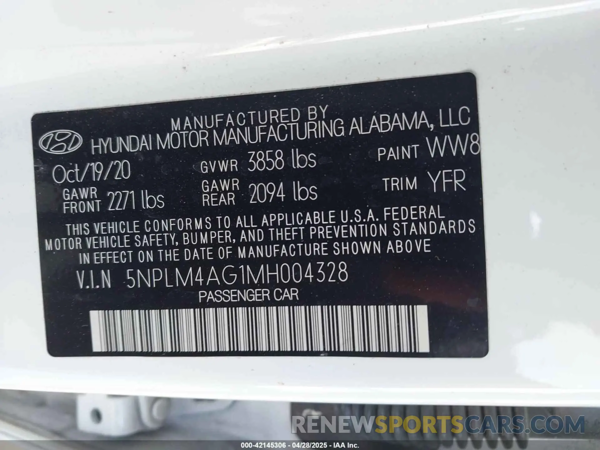 9 fotografías del automóvil dañado 5NPLM4AG1MH004328 HYUNDAI ELANTRA 2021