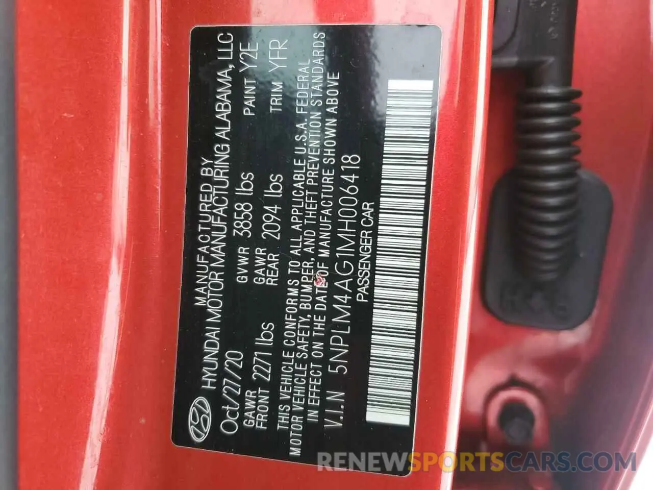 12 fotografías del automóvil dañado 5NPLM4AG1MH006418 HYUNDAI ELANTRA 2021