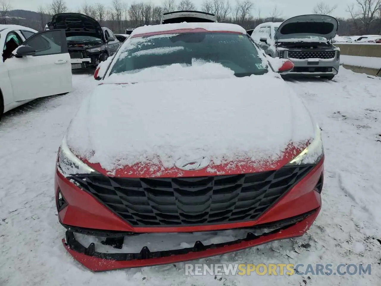 5 fotografías del automóvil dañado 5NPLM4AG1MH006418 HYUNDAI ELANTRA 2021