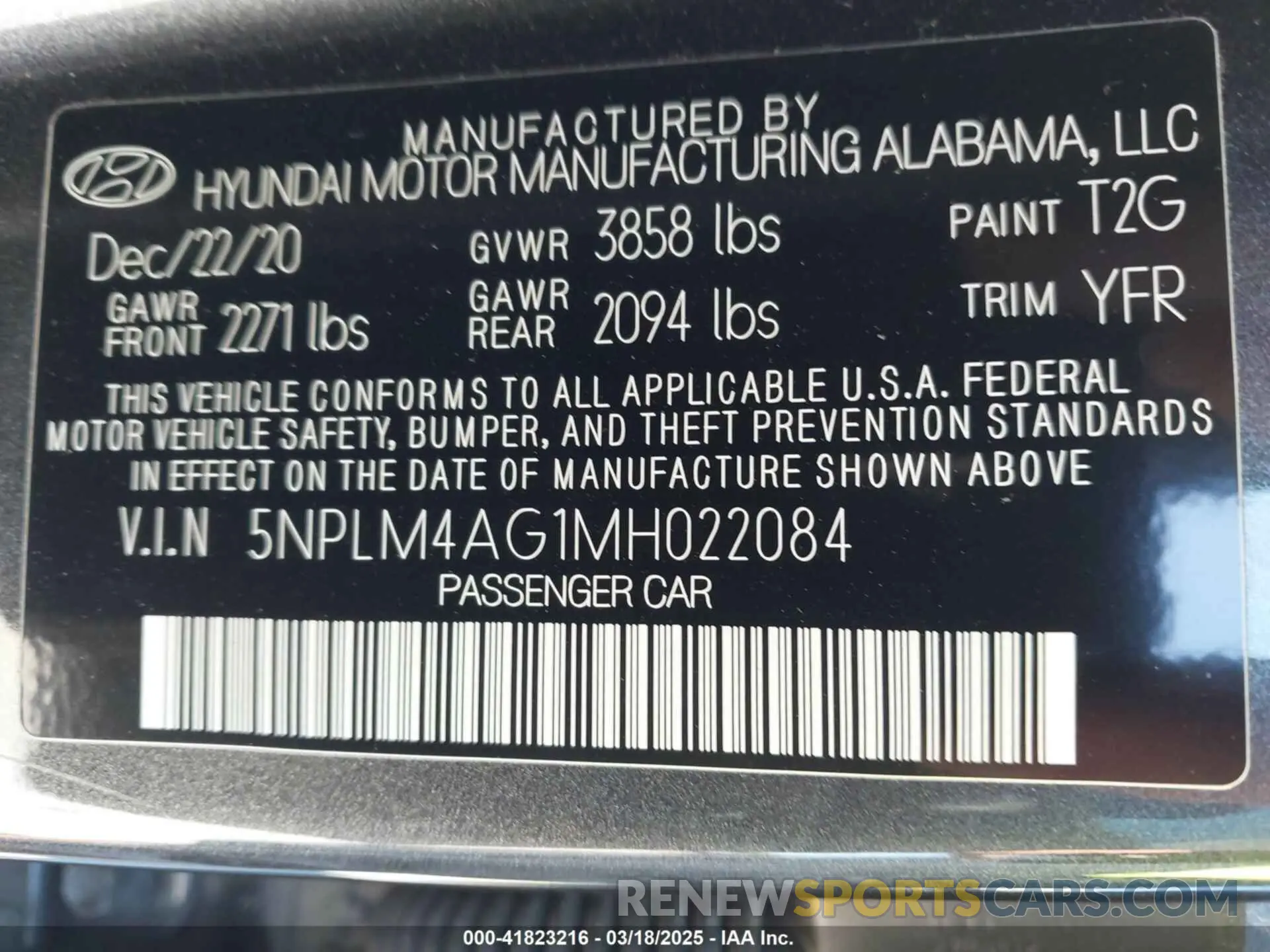 9 fotografías del automóvil dañado 5NPLM4AG1MH022084 HYUNDAI ELANTRA 2021