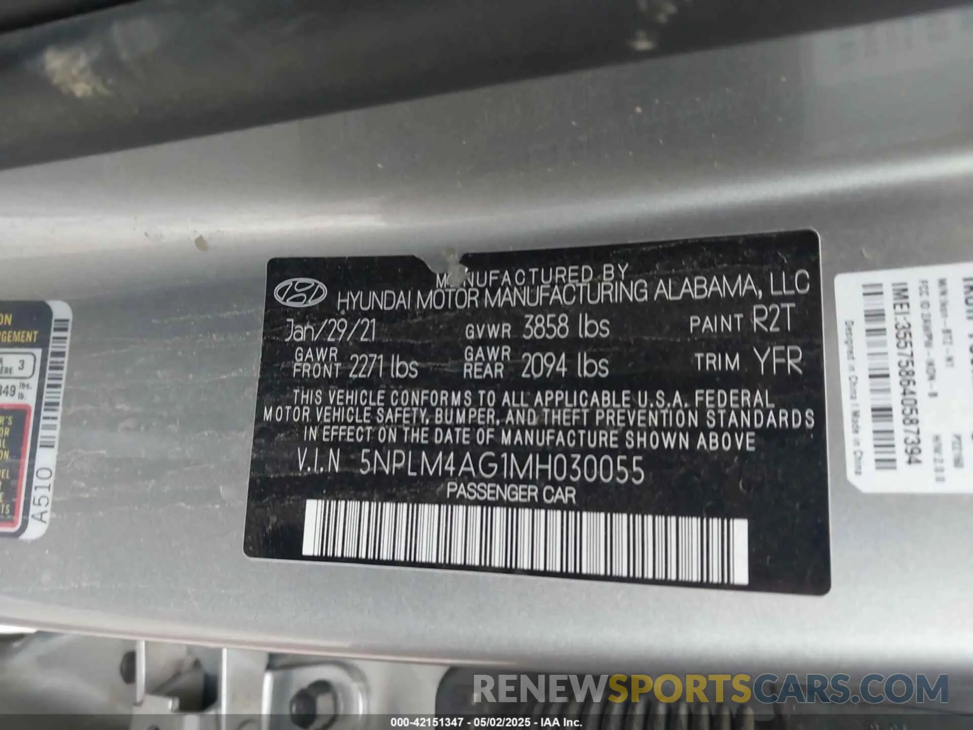 9 fotografías del automóvil dañado 5NPLM4AG1MH030055 HYUNDAI ELANTRA 2021
