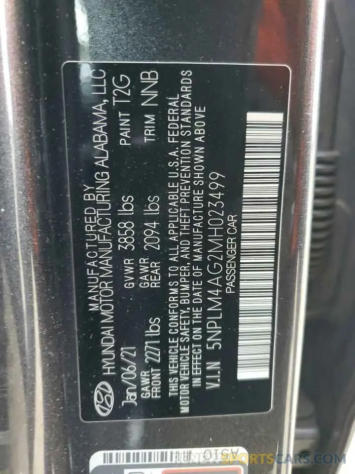 12 fotografías del automóvil dañado 5NPLM4AG2MH023499 HYUNDAI ELANTRA 2021