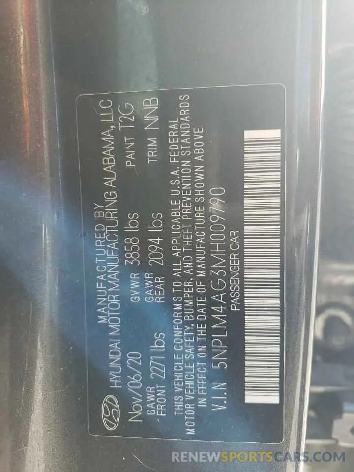 12 fotografías del automóvil dañado 5NPLM4AG3MH009790 HYUNDAI ELANTRA 2021