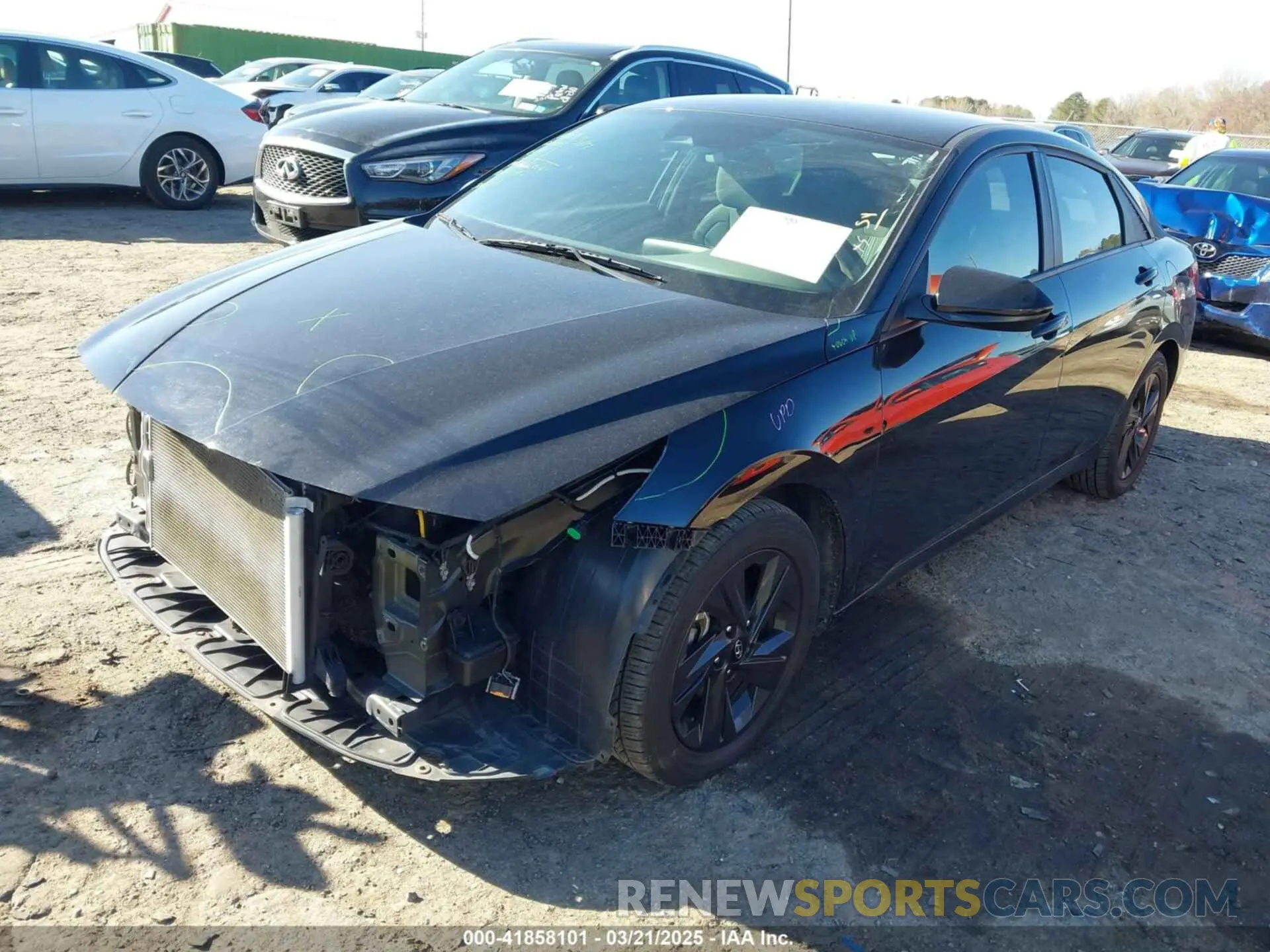 2 fotografías del automóvil dañado 5NPLM4AG6MH001022 HYUNDAI ELANTRA 2021