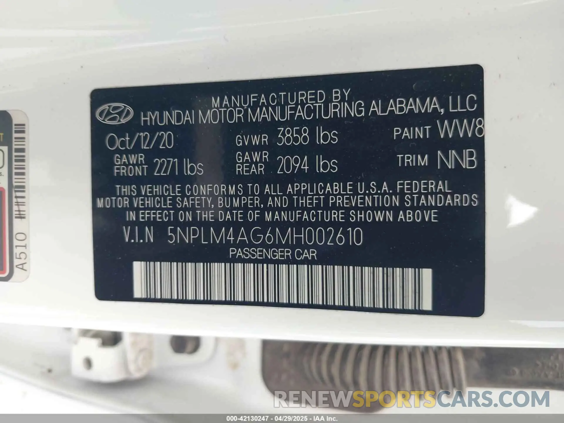 9 fotografías del automóvil dañado 5NPLM4AG6MH002610 HYUNDAI ELANTRA 2021