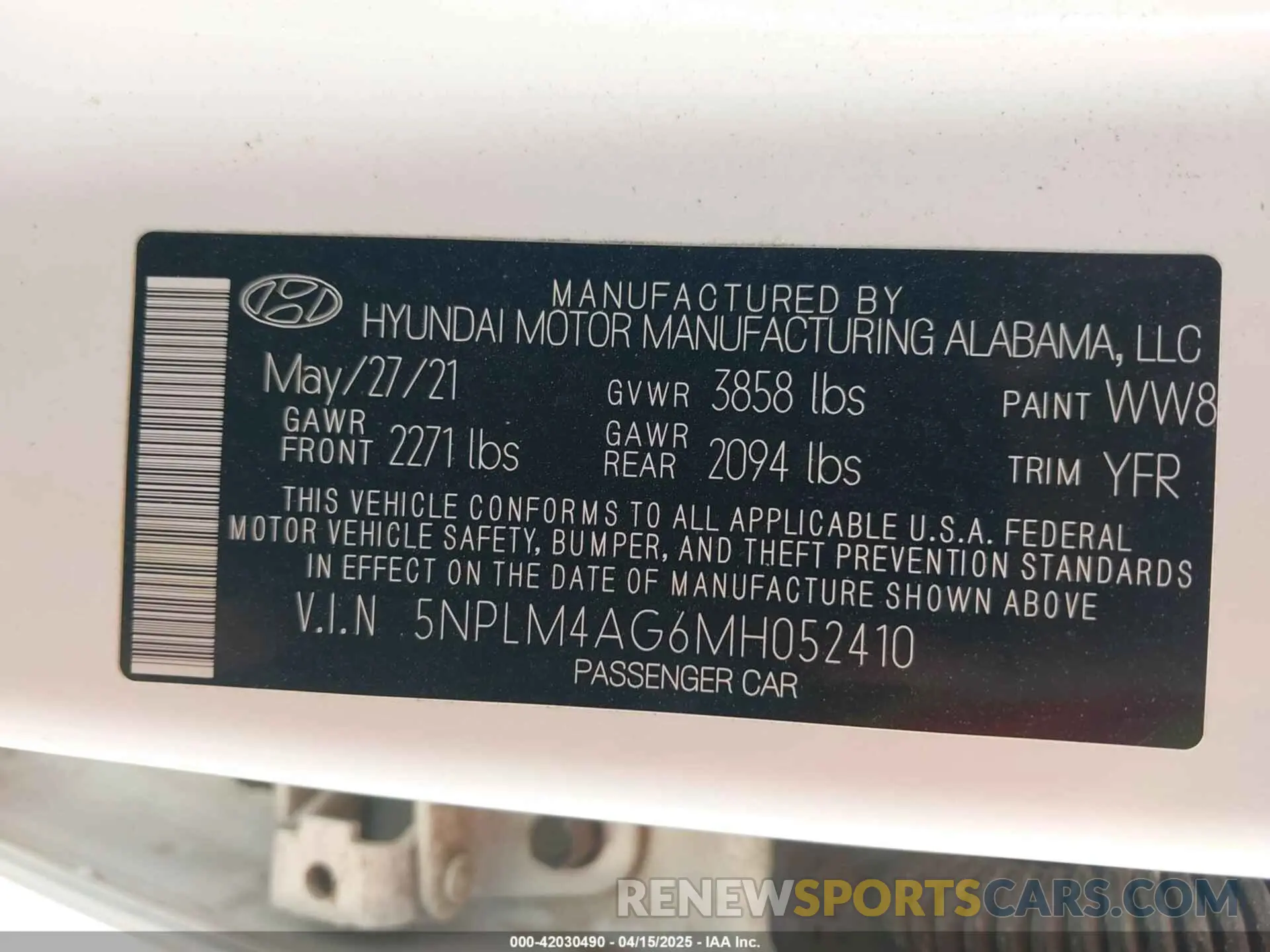9 fotografías del automóvil dañado 5NPLM4AG6MH052410 HYUNDAI ELANTRA 2021