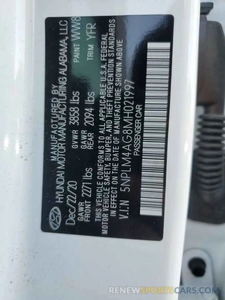13 fotografías del automóvil dañado 5NPLM4AG8MH021997 HYUNDAI ELANTRA 2021