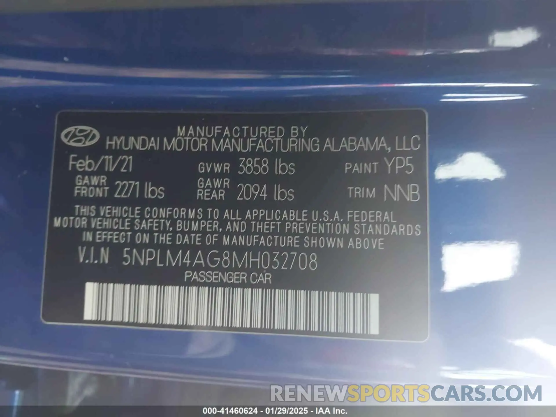 9 fotografías del automóvil dañado 5NPLM4AG8MH032708 HYUNDAI ELANTRA 2021