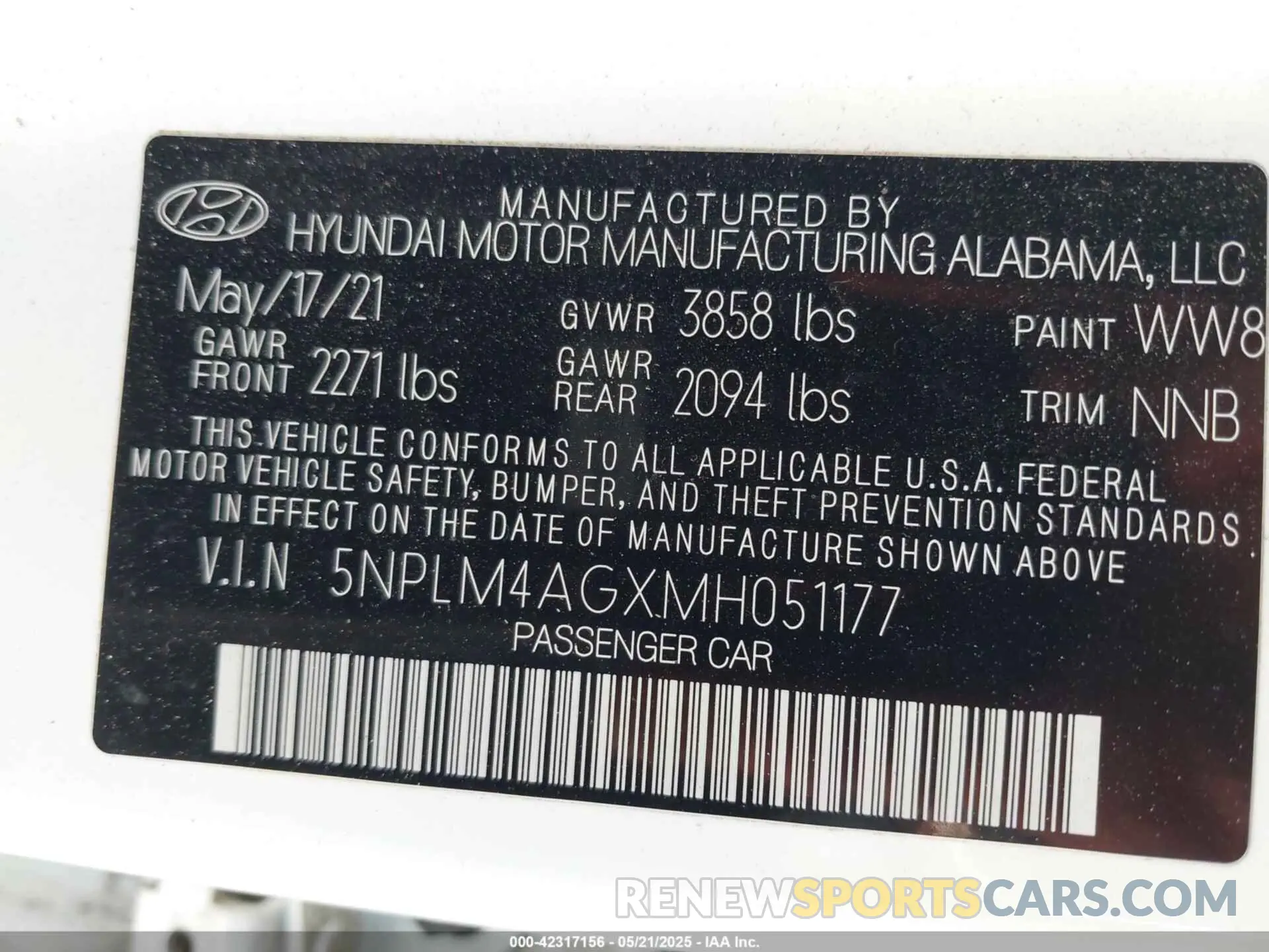 9 fotografías del automóvil dañado 5NPLM4AGXMH051177 HYUNDAI ELANTRA 2021