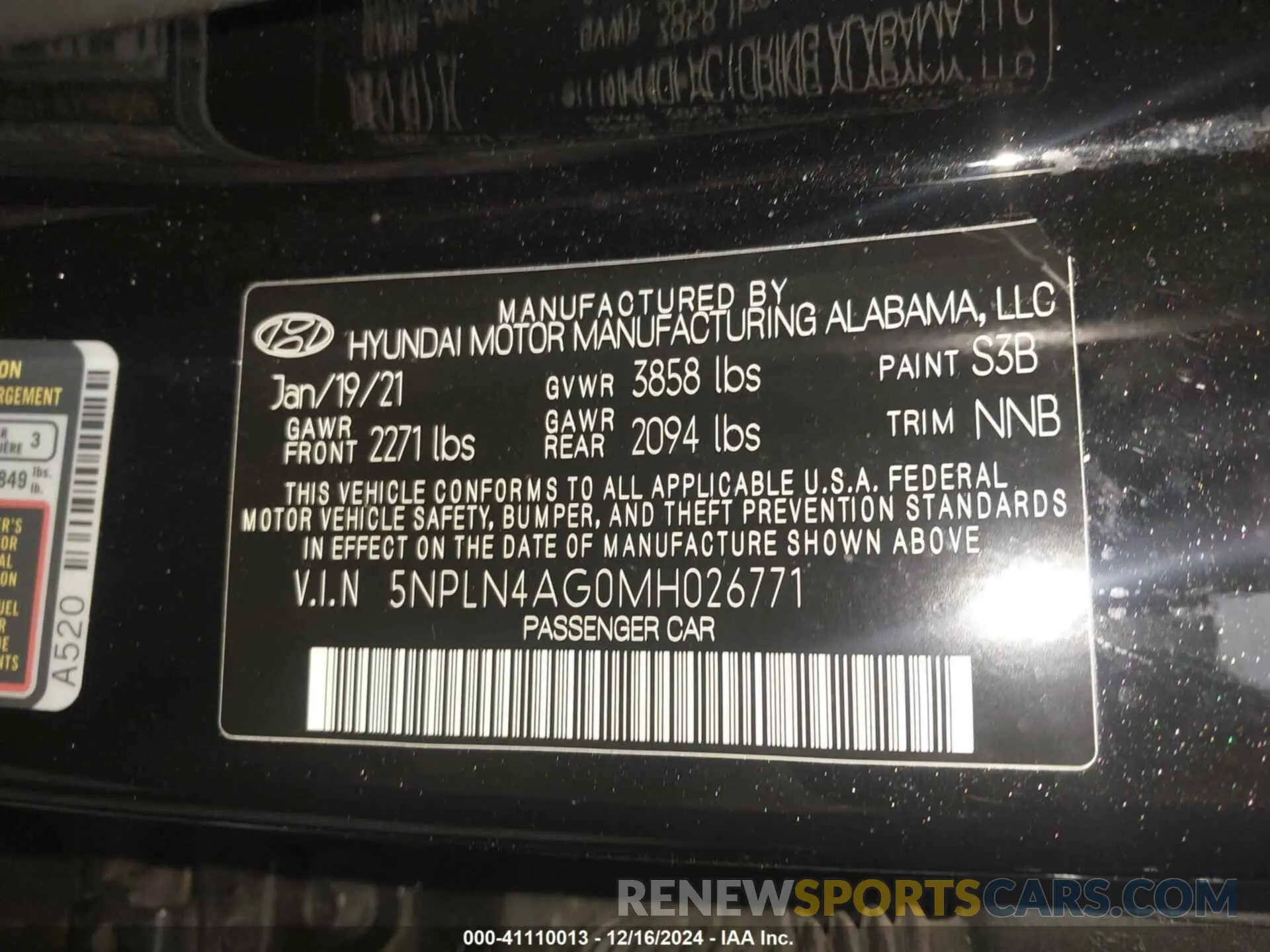 9 fotografías del automóvil dañado 5NPLN4AG0MH026771 HYUNDAI ELANTRA 2021