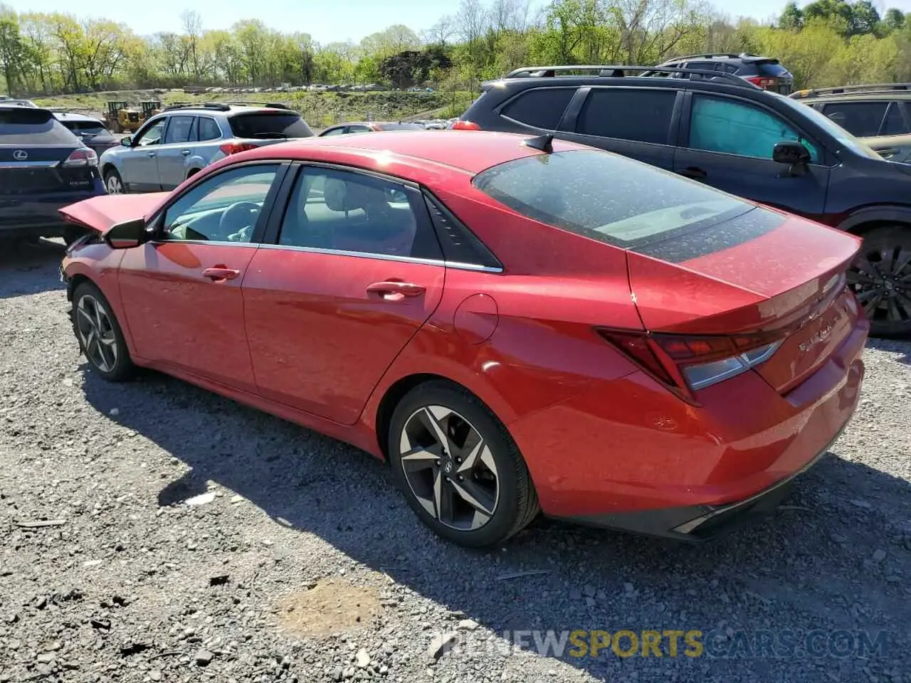 2 fotografías del automóvil dañado 5NPLN4AG1MH022714 HYUNDAI ELANTRA 2021