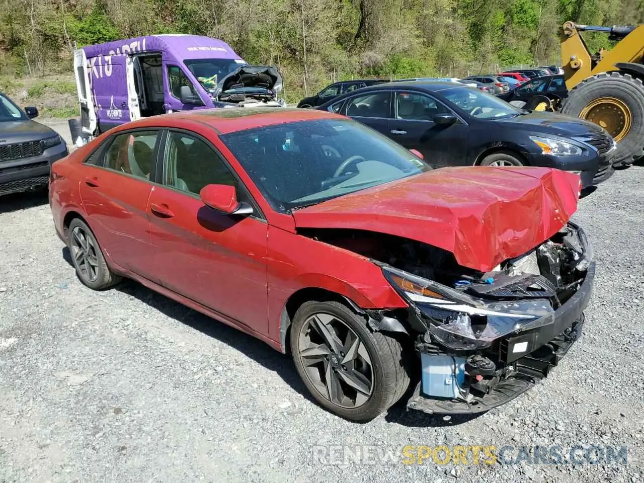 4 fotografías del automóvil dañado 5NPLN4AG1MH022714 HYUNDAI ELANTRA 2021
