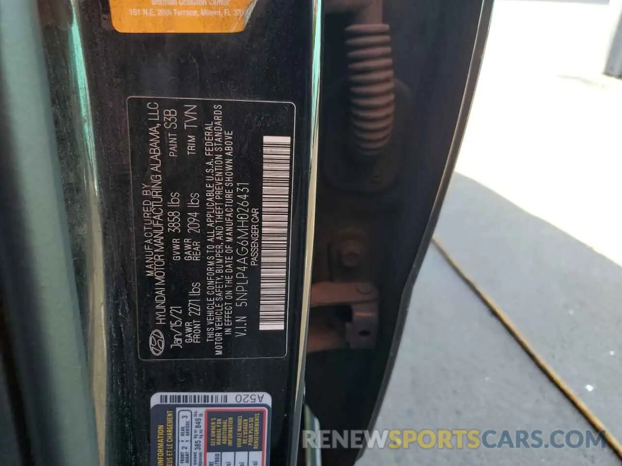 12 fotografías del automóvil dañado 5NPLP4AG6MH026431 HYUNDAI ELANTRA 2021
