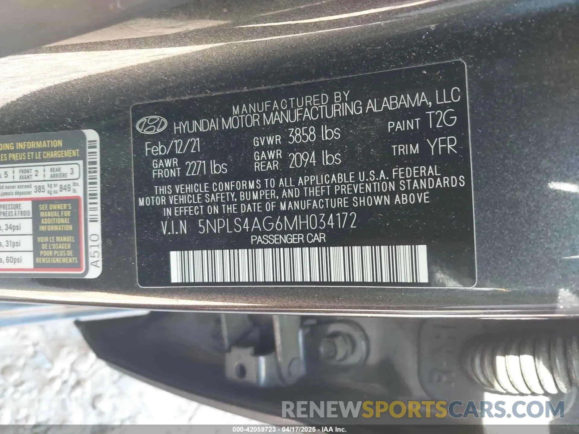 9 fotografías del automóvil dañado 5NPLS4AG6MH034172 HYUNDAI ELANTRA 2021