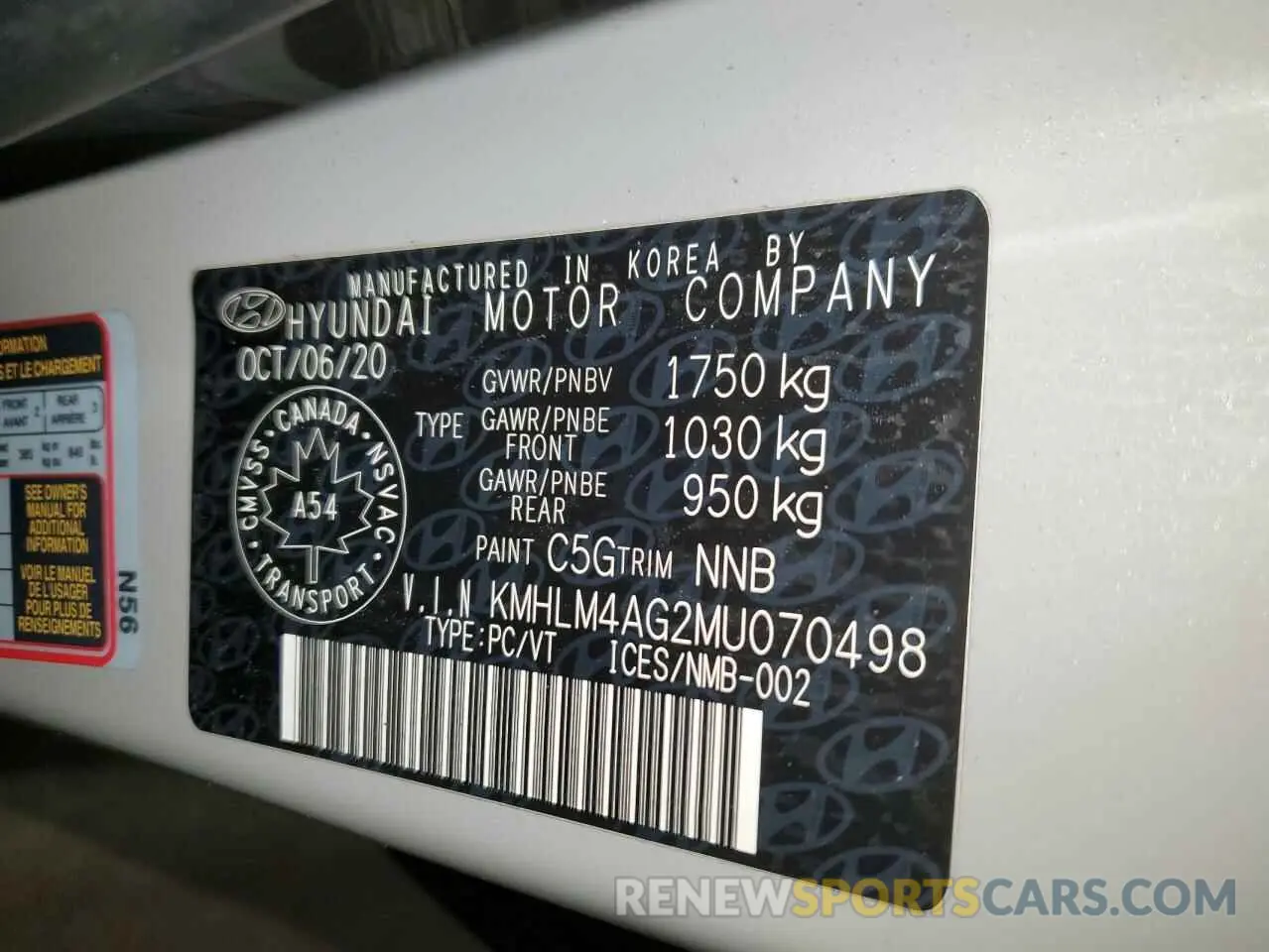 12 fotografías del automóvil dañado KMHLM4AG2MU070498 HYUNDAI ELANTRA 2021