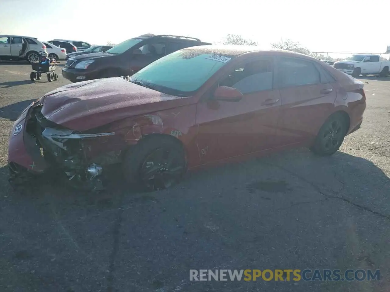 1 fotografías del automóvil dañado KMHLM4AG7MU066432 HYUNDAI ELANTRA 2021