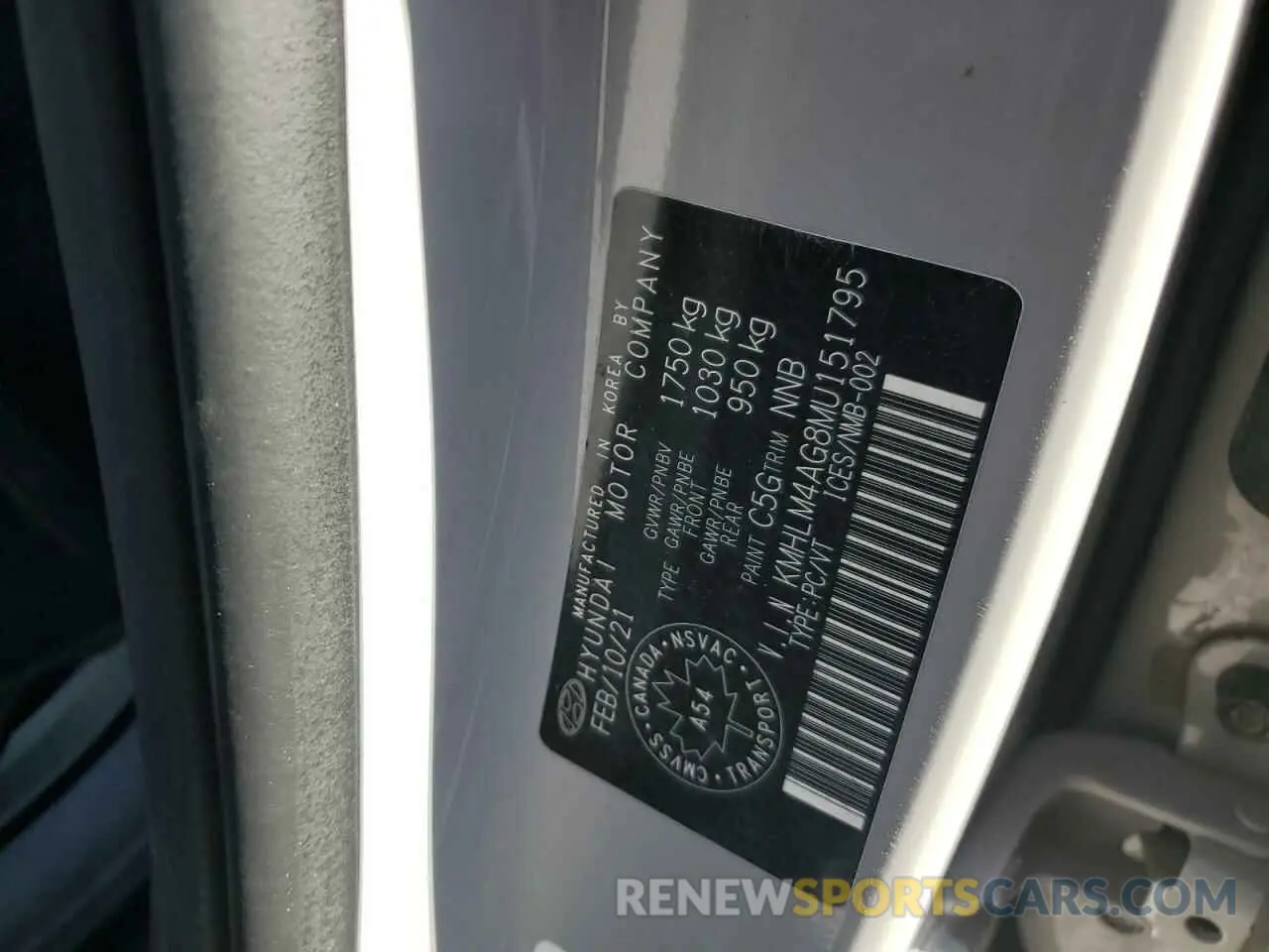 12 fotografías del automóvil dañado KMHLM4AG8MU151795 HYUNDAI ELANTRA 2021