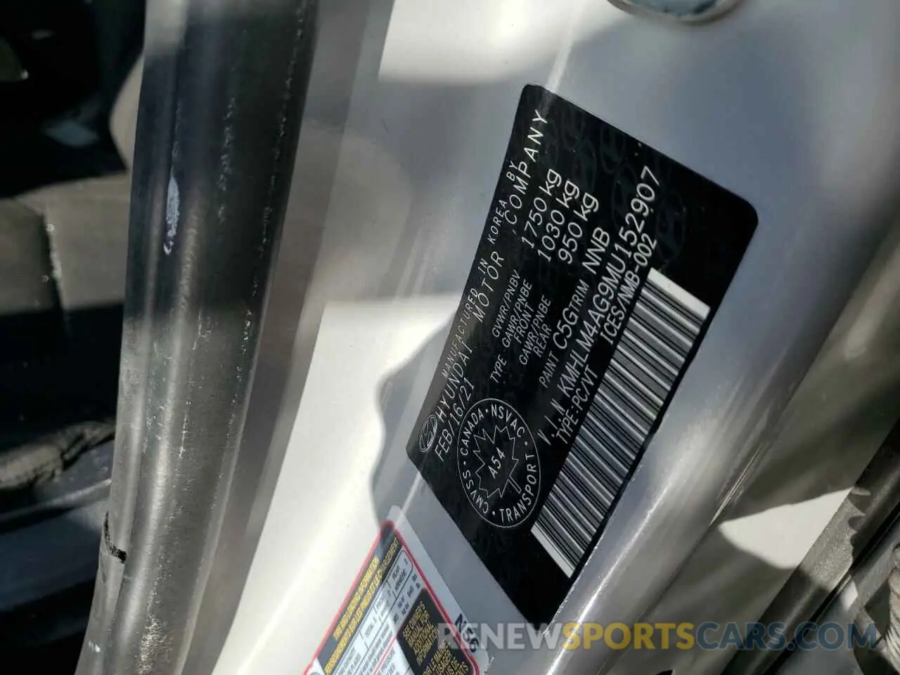13 fotografías del automóvil dañado KMHLM4AG9MU152907 HYUNDAI ELANTRA 2021