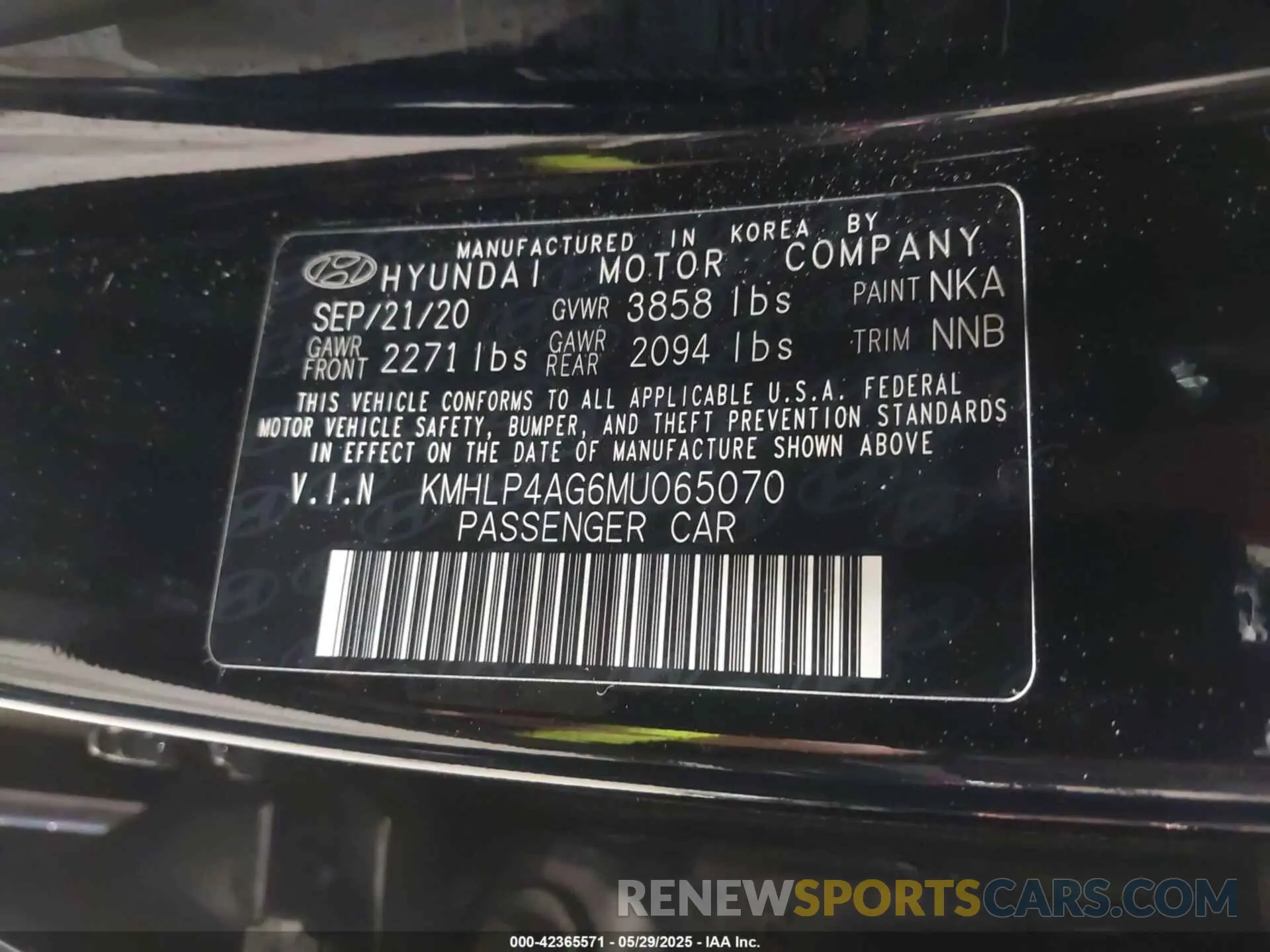 9 fotografías del automóvil dañado KMHLP4AG6MU065070 HYUNDAI ELANTRA 2021