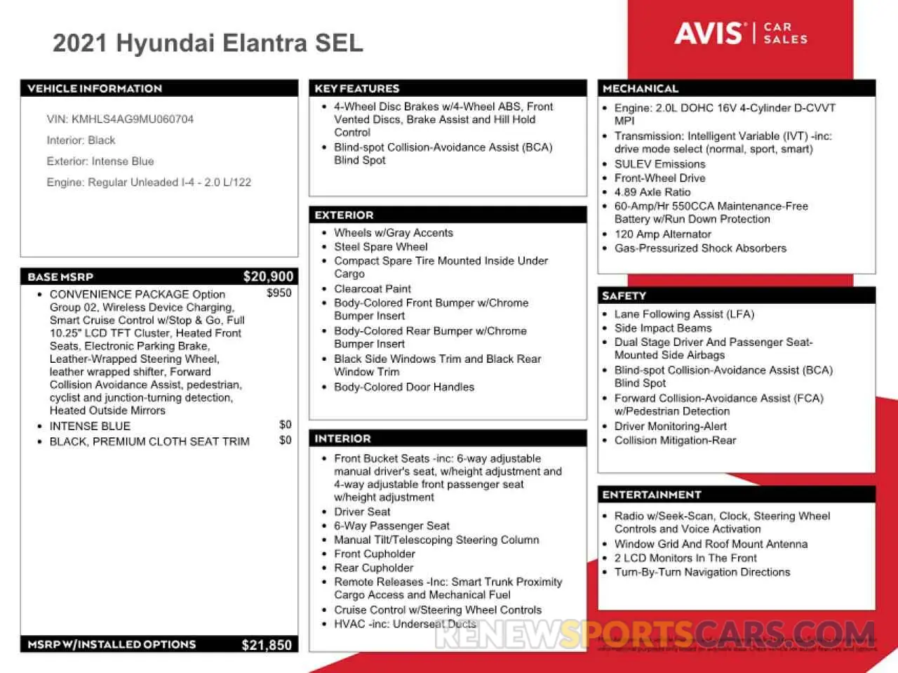 12 fotografías del automóvil dañado KMHLS4AG9MU060704 HYUNDAI ELANTRA 2021