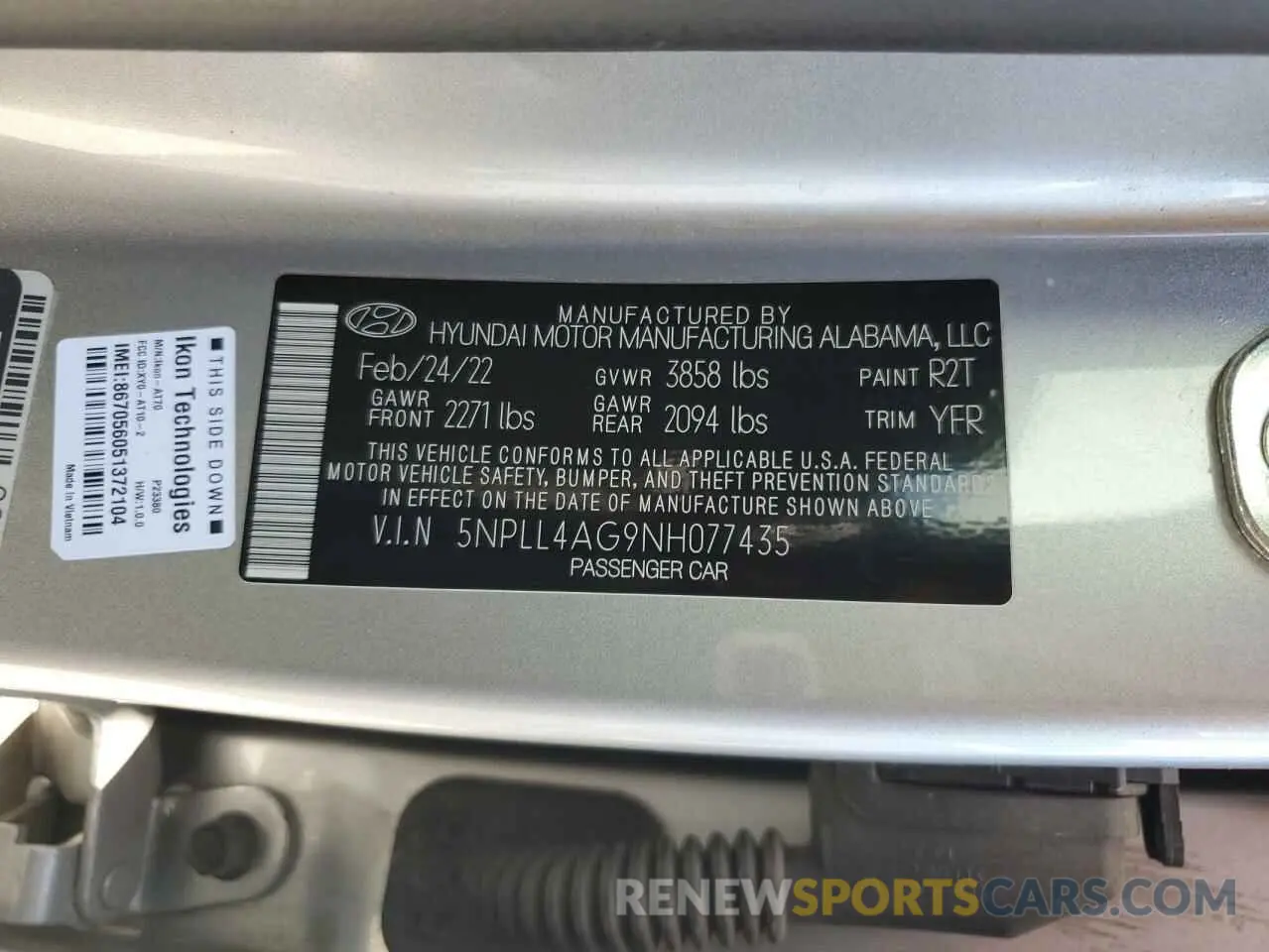 13 fotografías del automóvil dañado 5NPLL4AG9NH077435 HYUNDAI ELANTRA 2022