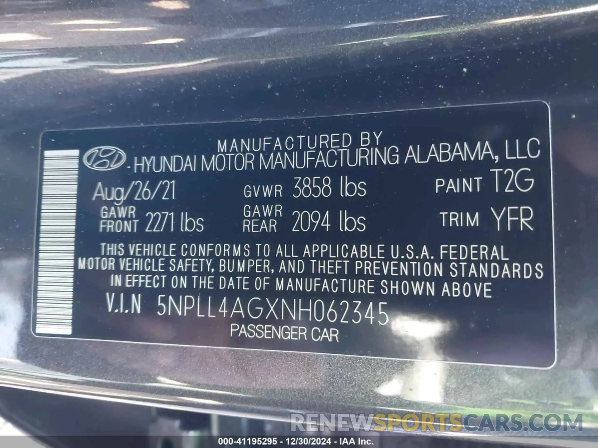 9 fotografías del automóvil dañado 5NPLL4AGXNH062345 HYUNDAI ELANTRA 2022