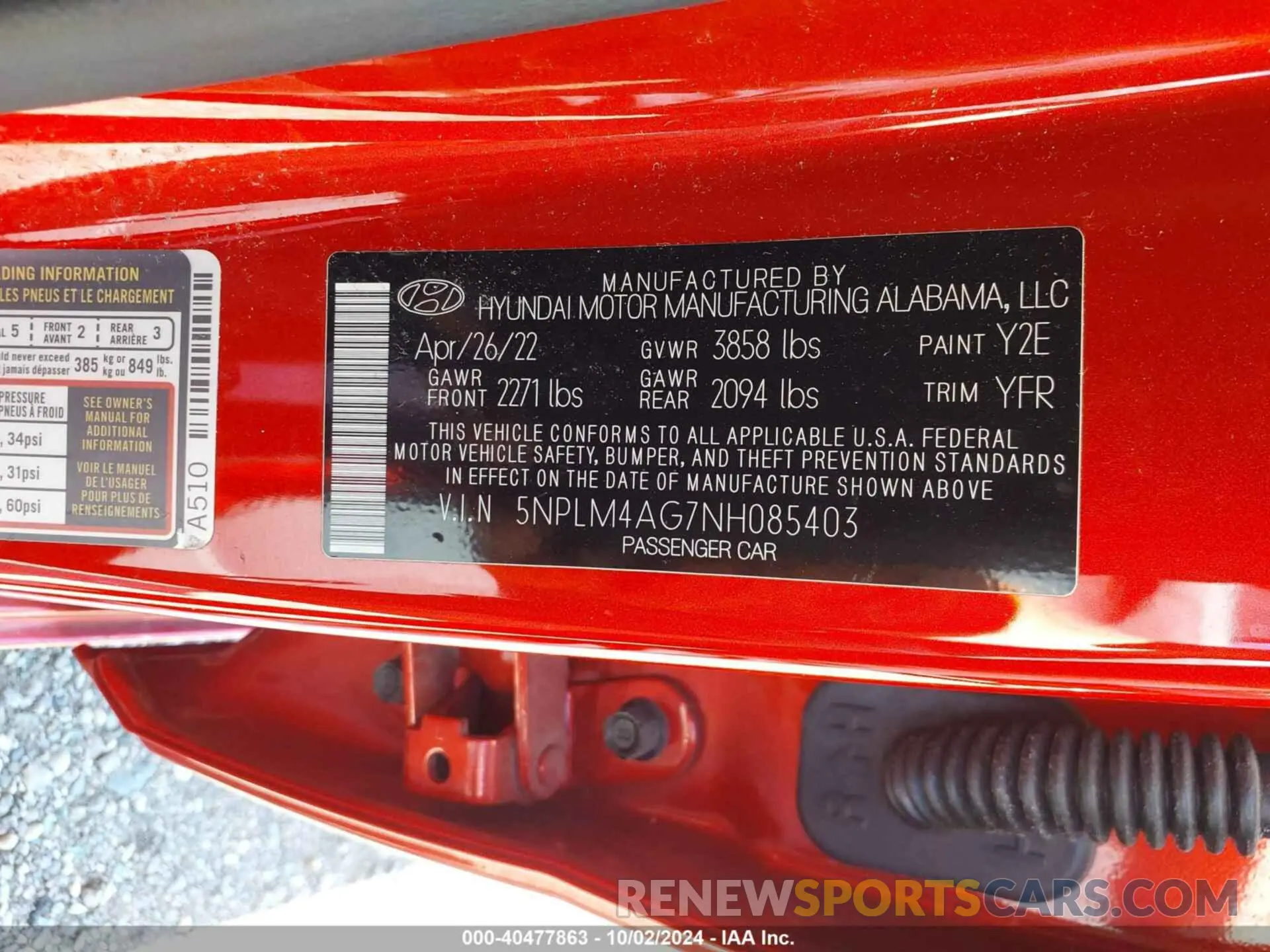 9 fotografías del automóvil dañado 5NPLM4AG7NH085403 HYUNDAI ELANTRA 2022