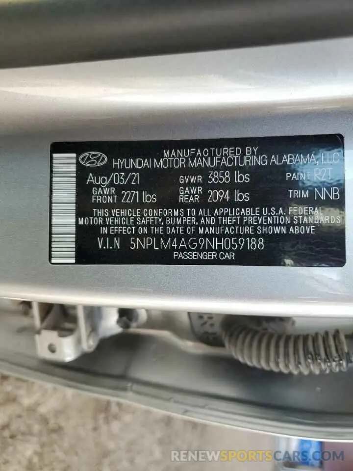 12 fotografías del automóvil dañado 5NPLM4AG9NH059188 HYUNDAI ELANTRA 2022