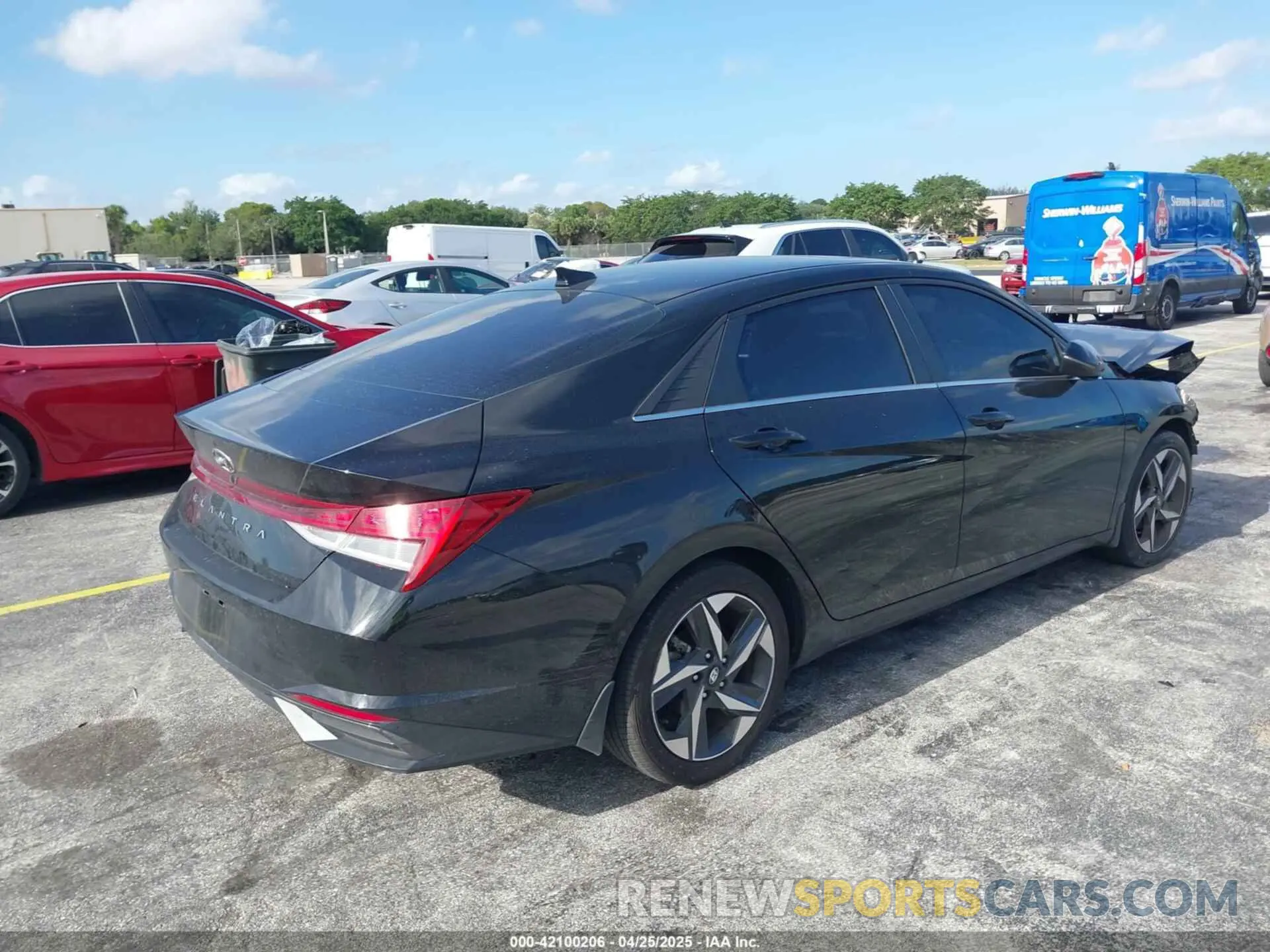 4 fotografías del automóvil dañado 5NPLN4AG1NH067590 HYUNDAI ELANTRA 2022
