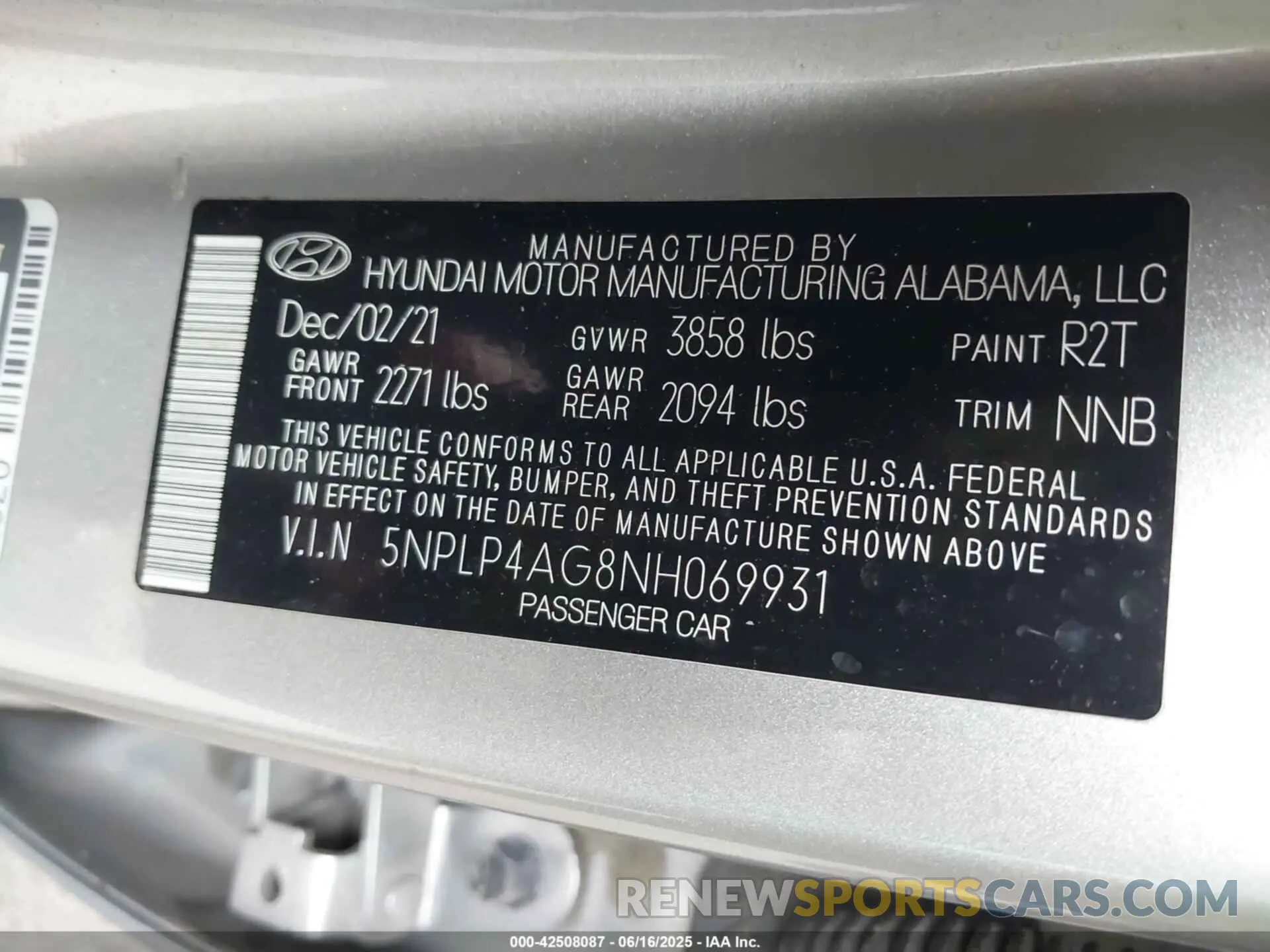 9 fotografías del automóvil dañado 5NPLP4AG8NH069931 HYUNDAI ELANTRA 2022
