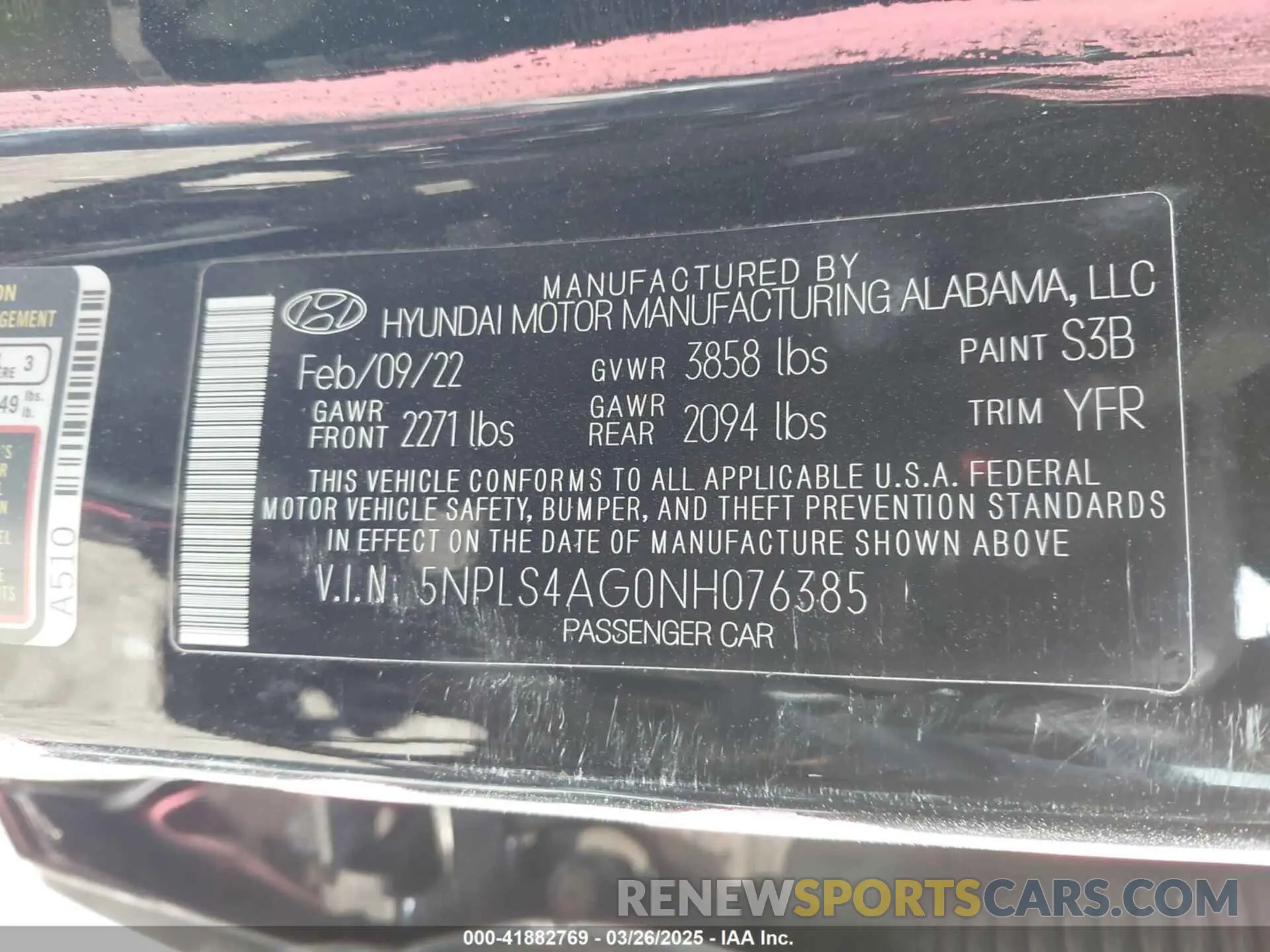 9 fotografías del automóvil dañado 5NPLS4AG0NH076385 HYUNDAI ELANTRA 2022