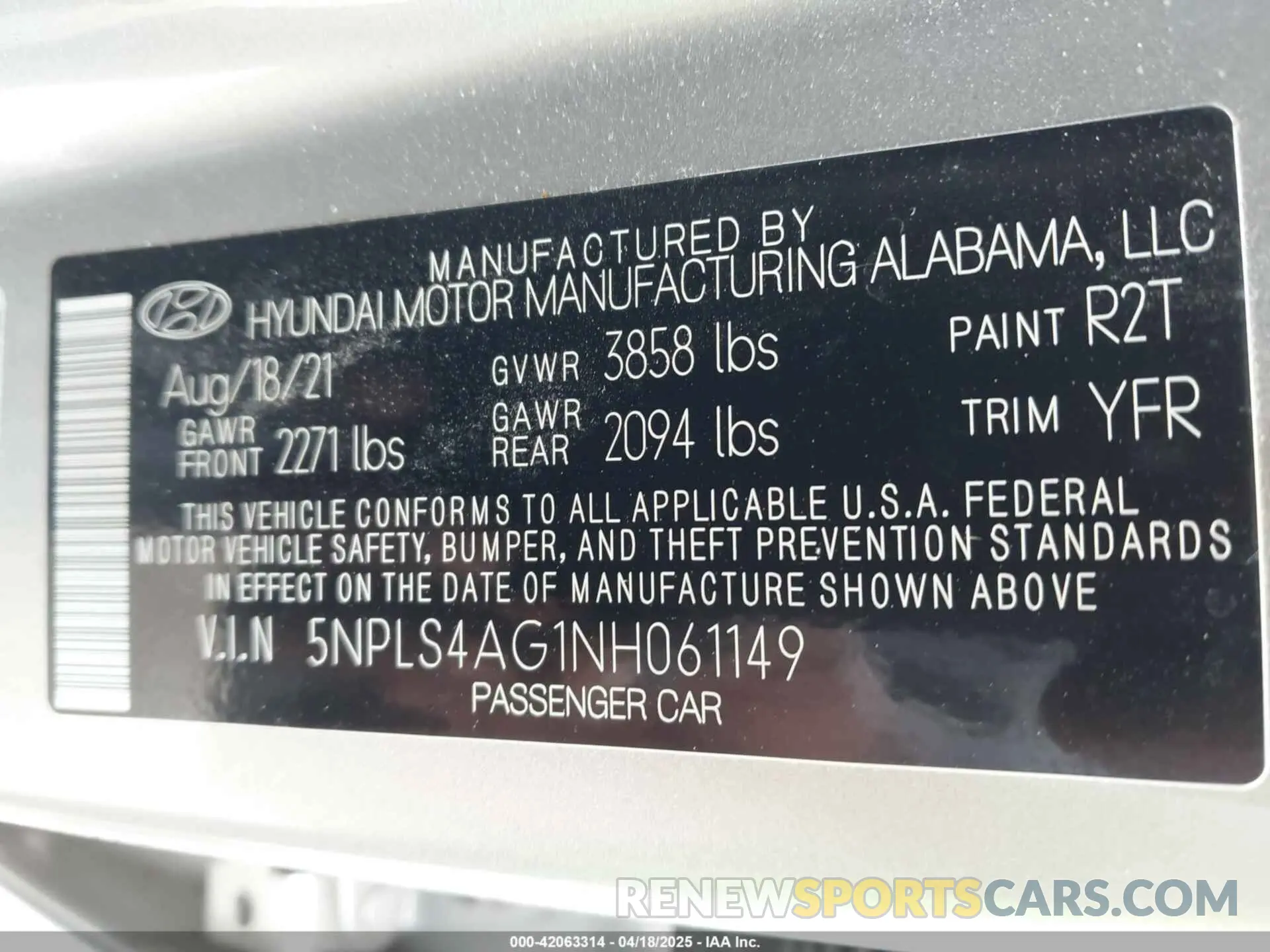 9 fotografías del automóvil dañado 5NPLS4AG1NH061149 HYUNDAI ELANTRA 2022