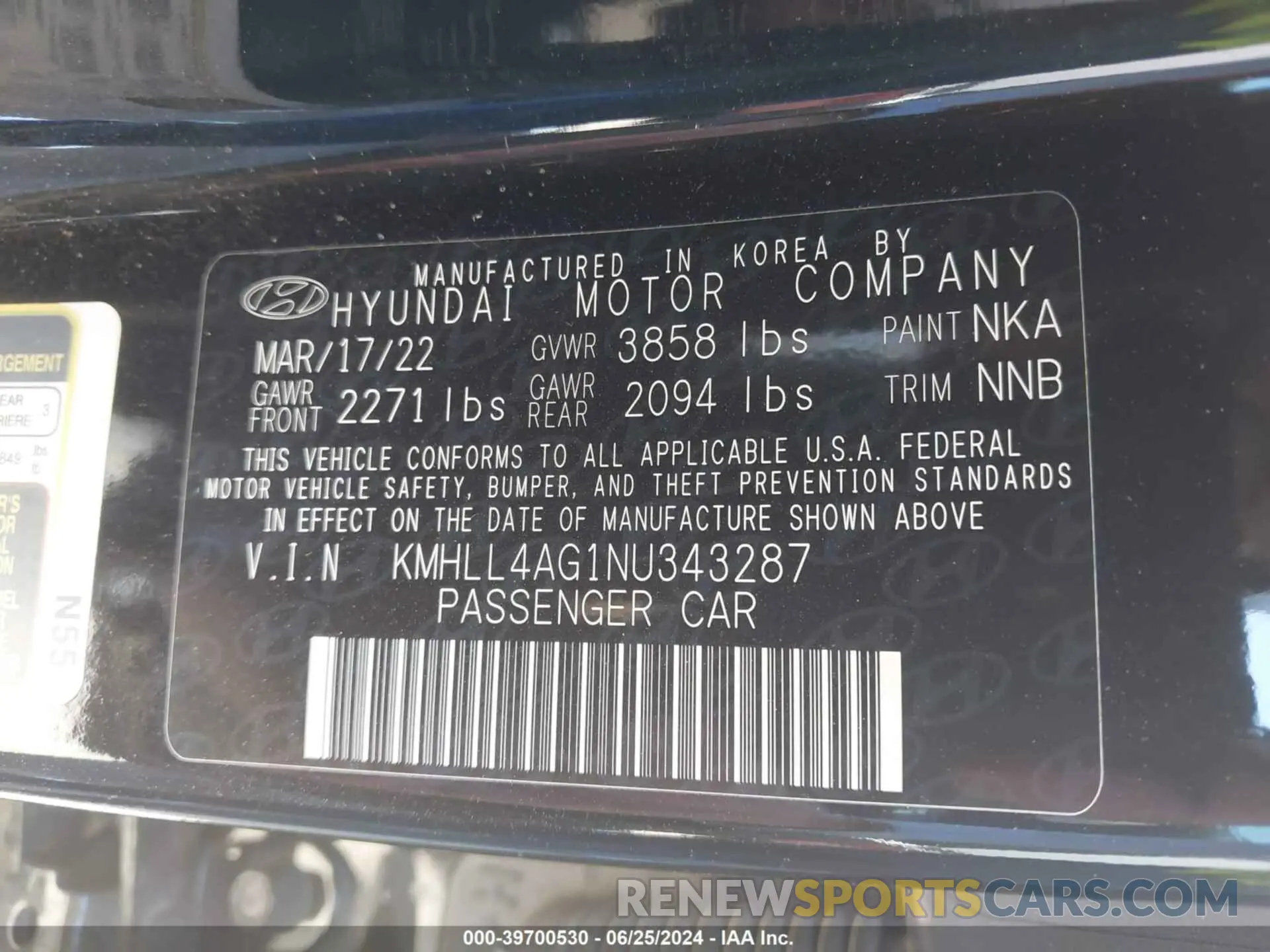 9 fotografías del automóvil dañado KMHLL4AG1NU343287 HYUNDAI ELANTRA 2022