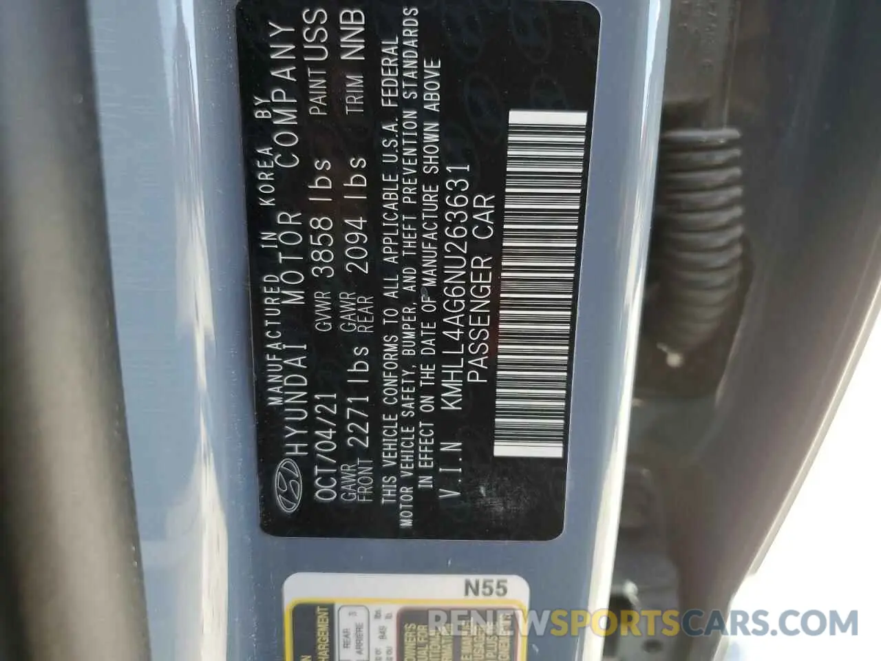 13 fotografías del automóvil dañado KMHLL4AG6NU263631 HYUNDAI ELANTRA 2022