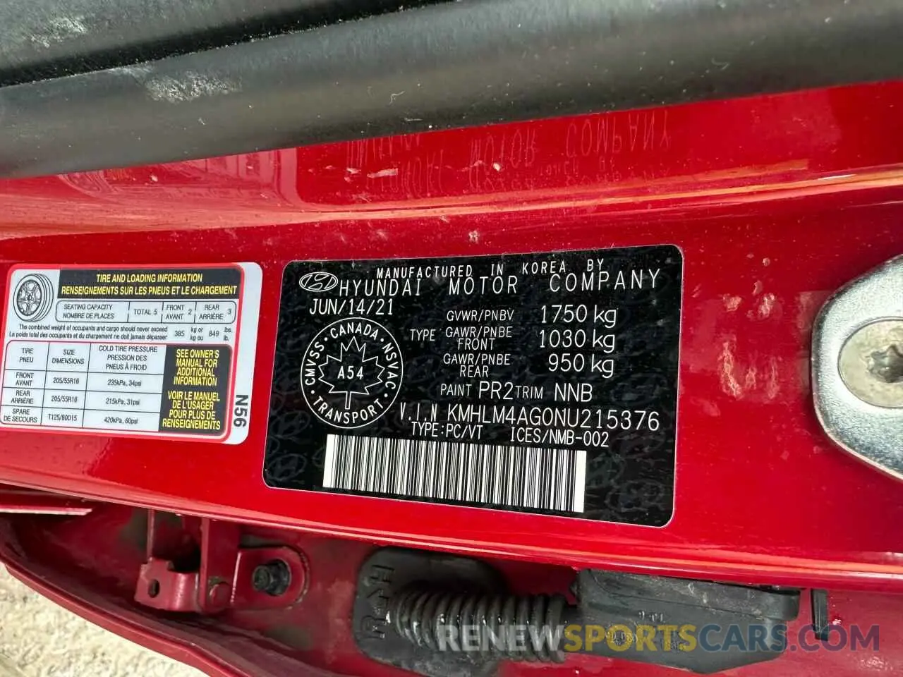 9 fotografías del automóvil dañado KMHLM4AG0NU215376 HYUNDAI ELANTRA 2022