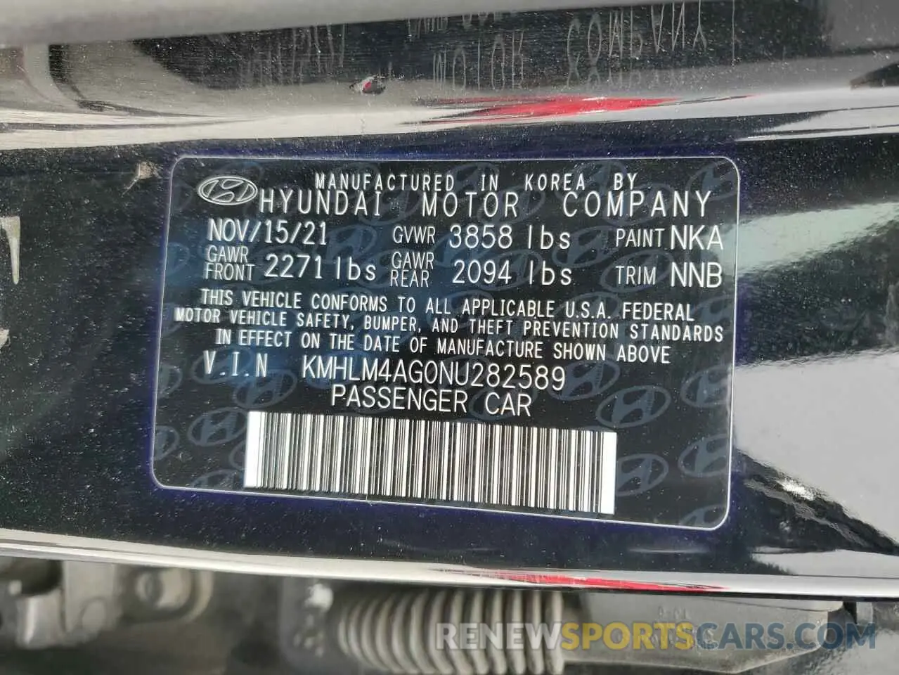 15 fotografías del automóvil dañado KMHLM4AG0NU282589 HYUNDAI ELANTRA 2022