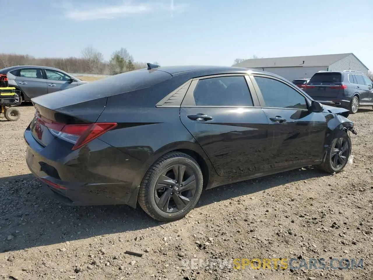 3 fotografías del automóvil dañado KMHLM4AG1NU363519 HYUNDAI ELANTRA 2022