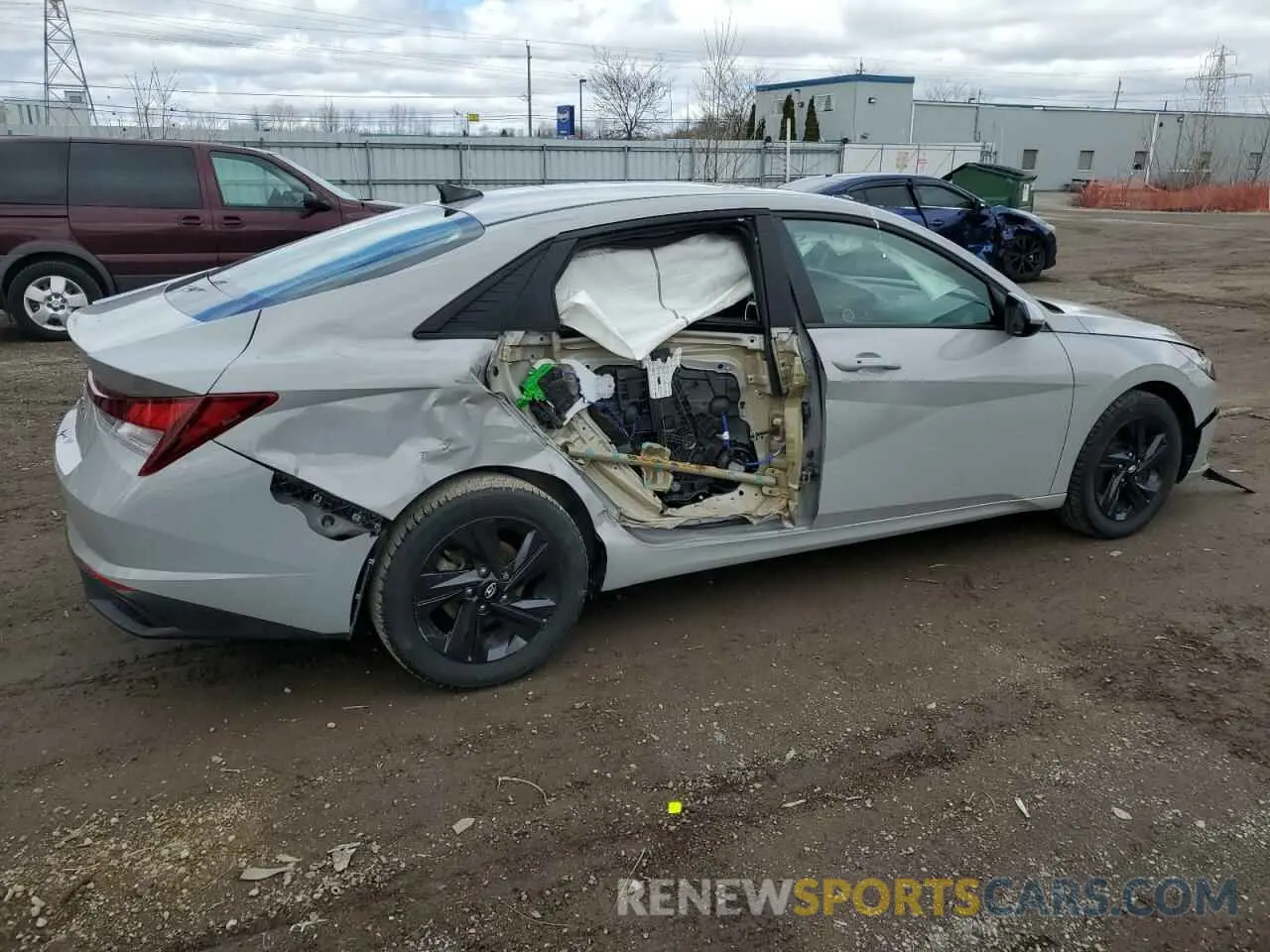 3 fotografías del automóvil dañado KMHLM4AGXNU250524 HYUNDAI ELANTRA 2022