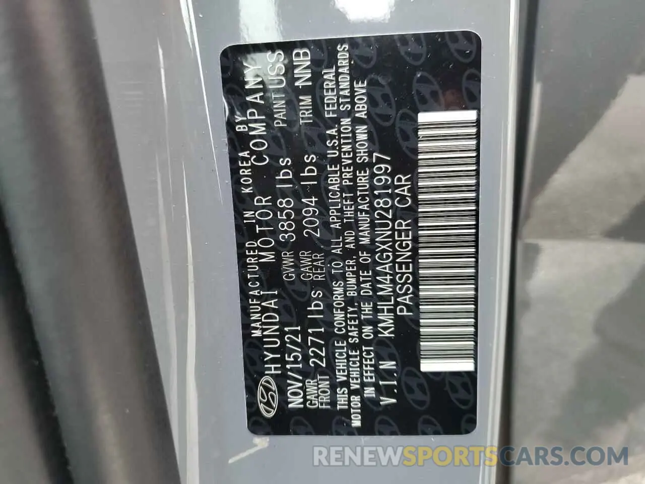 13 fotografías del automóvil dañado KMHLM4AGXNU281997 HYUNDAI ELANTRA 2022