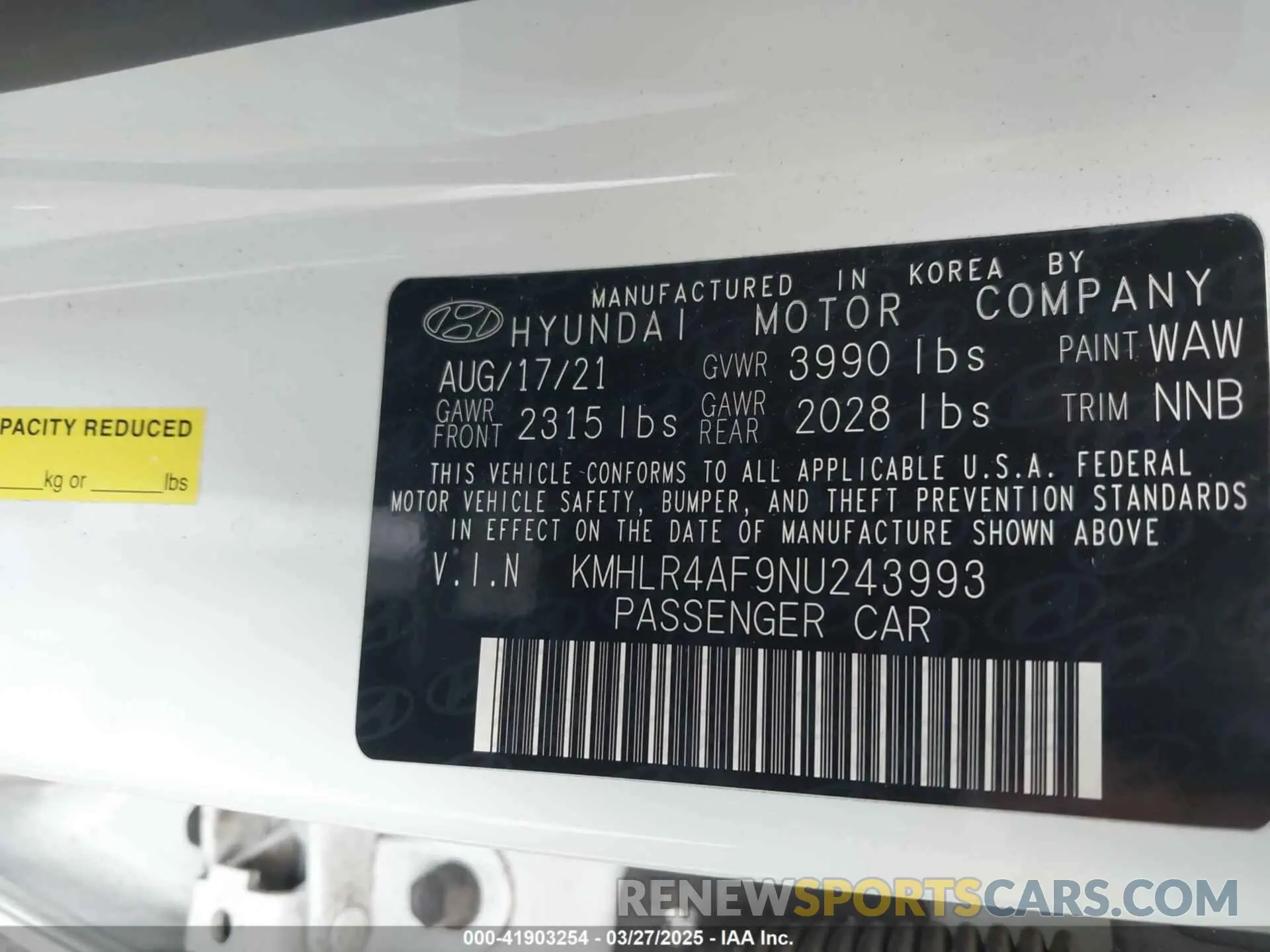 9 fotografías del automóvil dañado KMHLR4AF9NU243993 HYUNDAI ELANTRA 2022