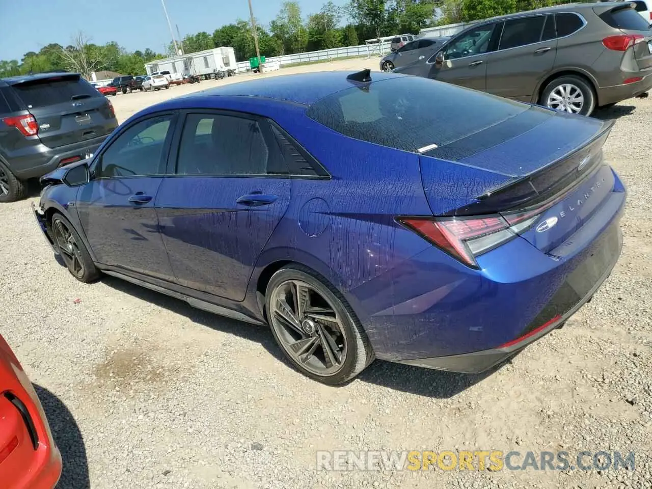 2 fotografías del automóvil dañado KMHLR4AFXNU236163 HYUNDAI ELANTRA 2022
