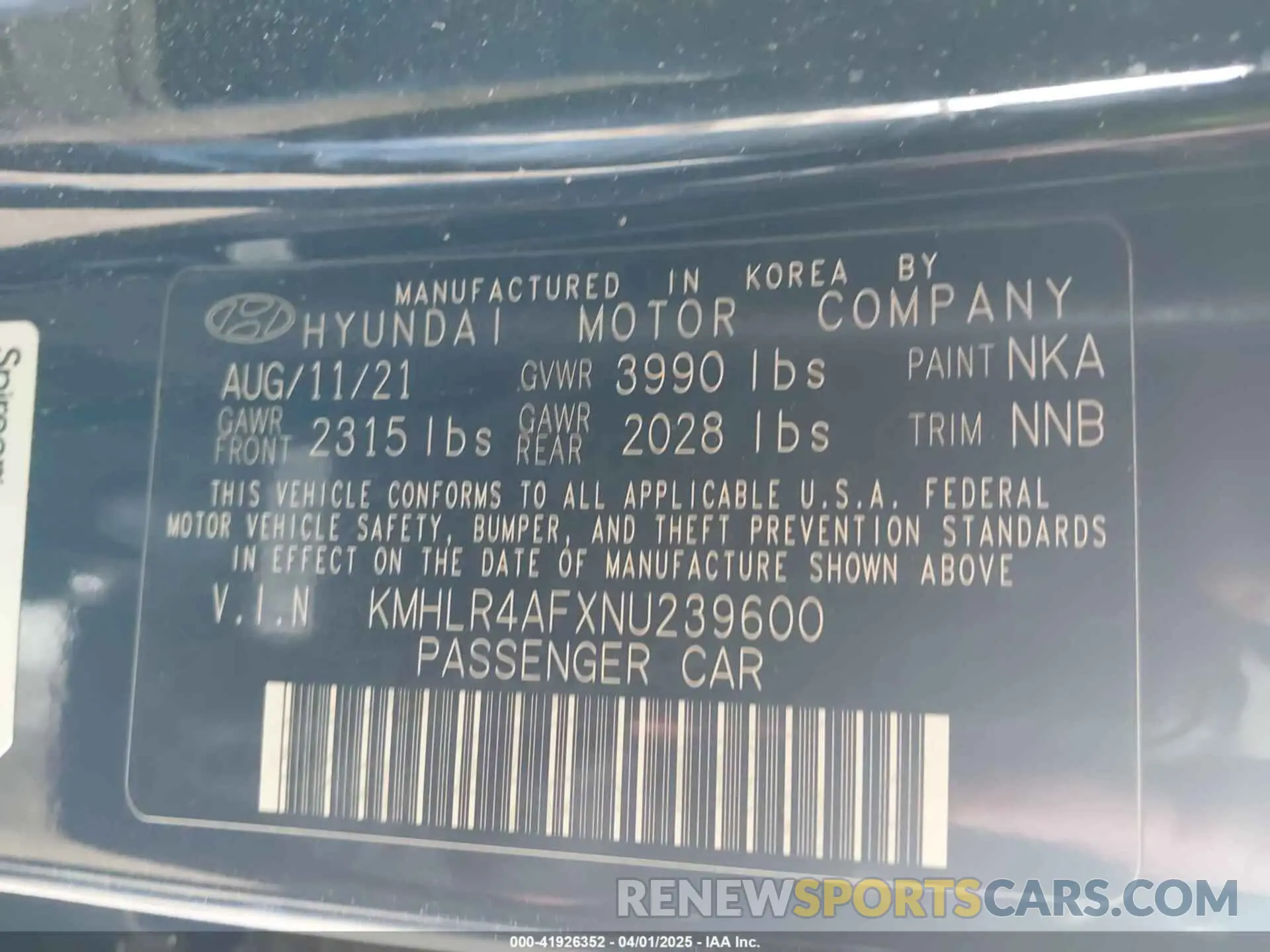 9 fotografías del automóvil dañado KMHLR4AFXNU239600 HYUNDAI ELANTRA 2022