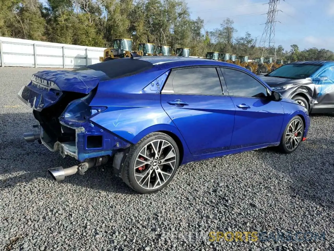 3 fotografías del automóvil dañado KMHLW4AK1NU001690 HYUNDAI ELANTRA 2022